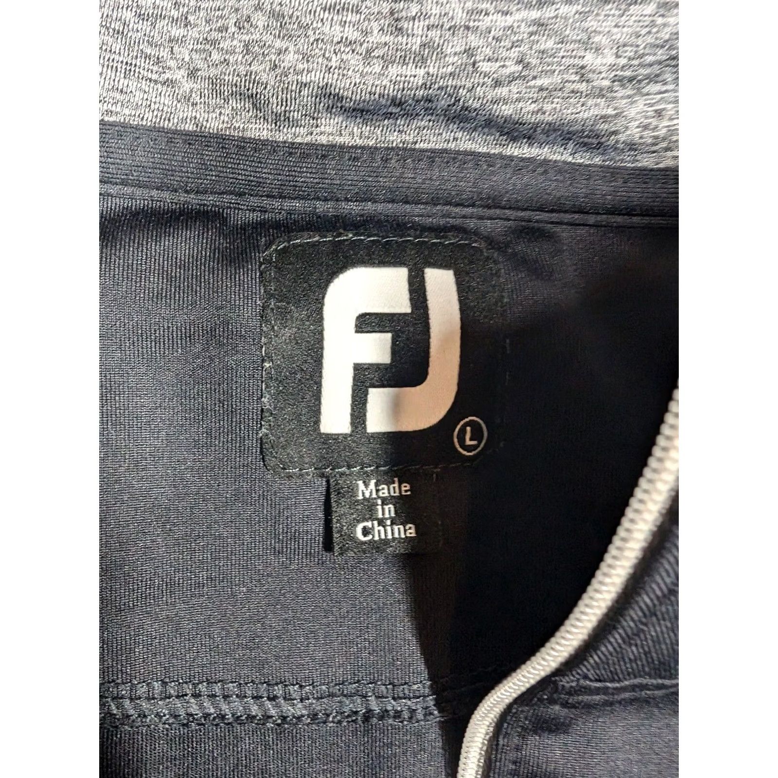 Footjoy FootJoy Pullover Mens Large Black Pine Hollow Golf Club Half Zip Performance Size US L / EU 52-54 / 3 - 6 Thumbnail
