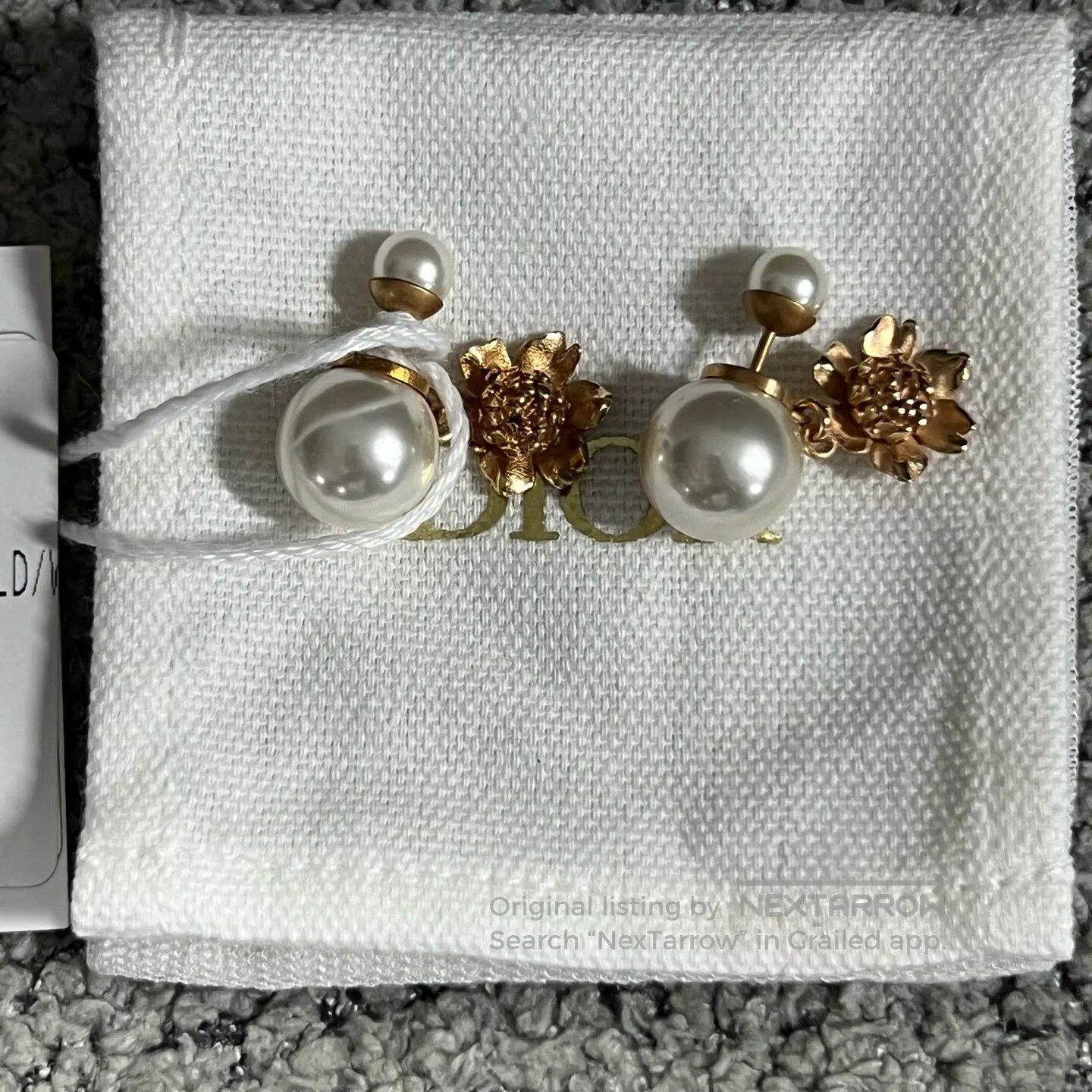 Dior Dior Early spring golden brand logo: Jihua metal resin ear Size ONE SIZE - 2 Thumbnail