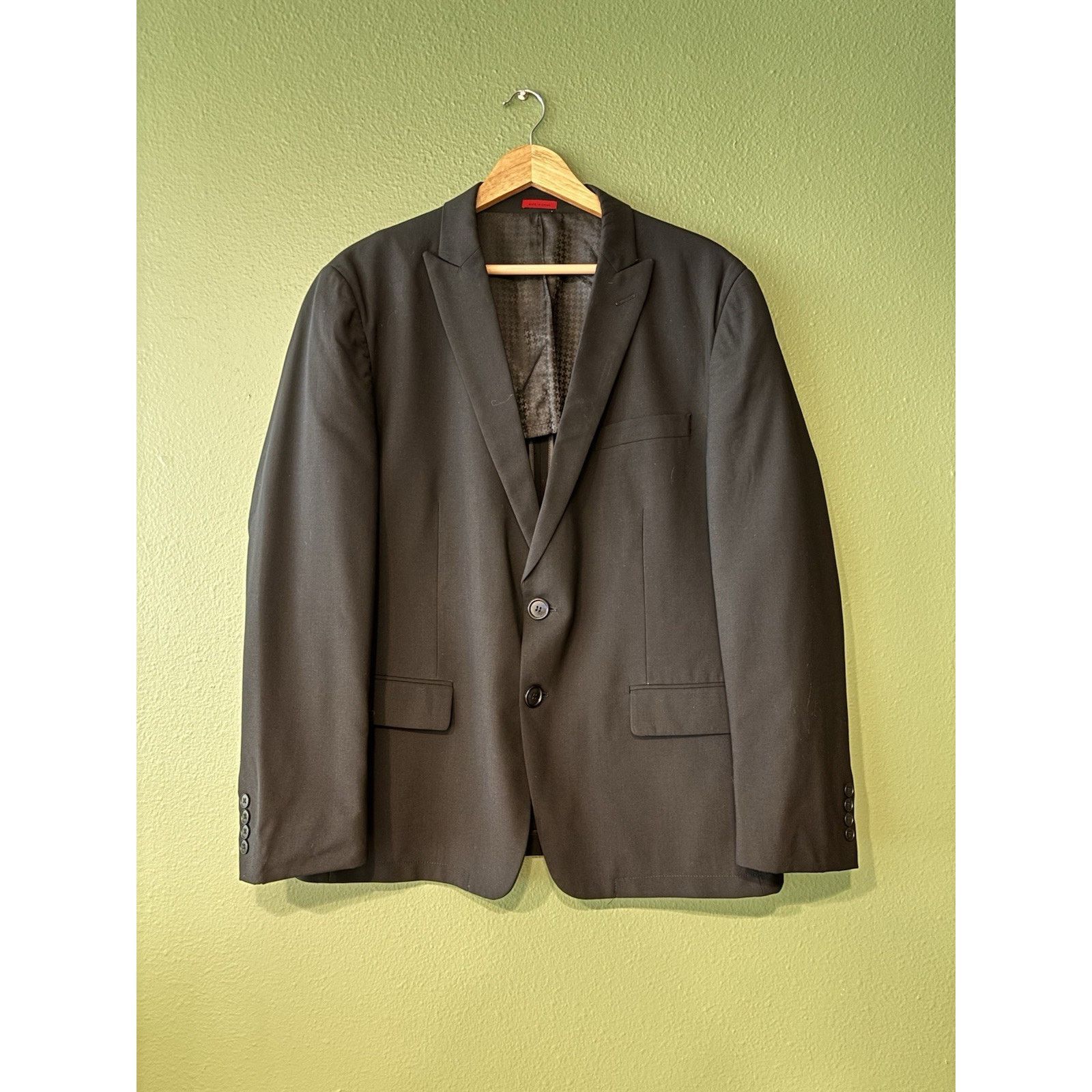 John Varvatos John Varvatos Blazer Mens 44 R Black Bleecker 100% Wool Size 44R - 2 Thumbnail