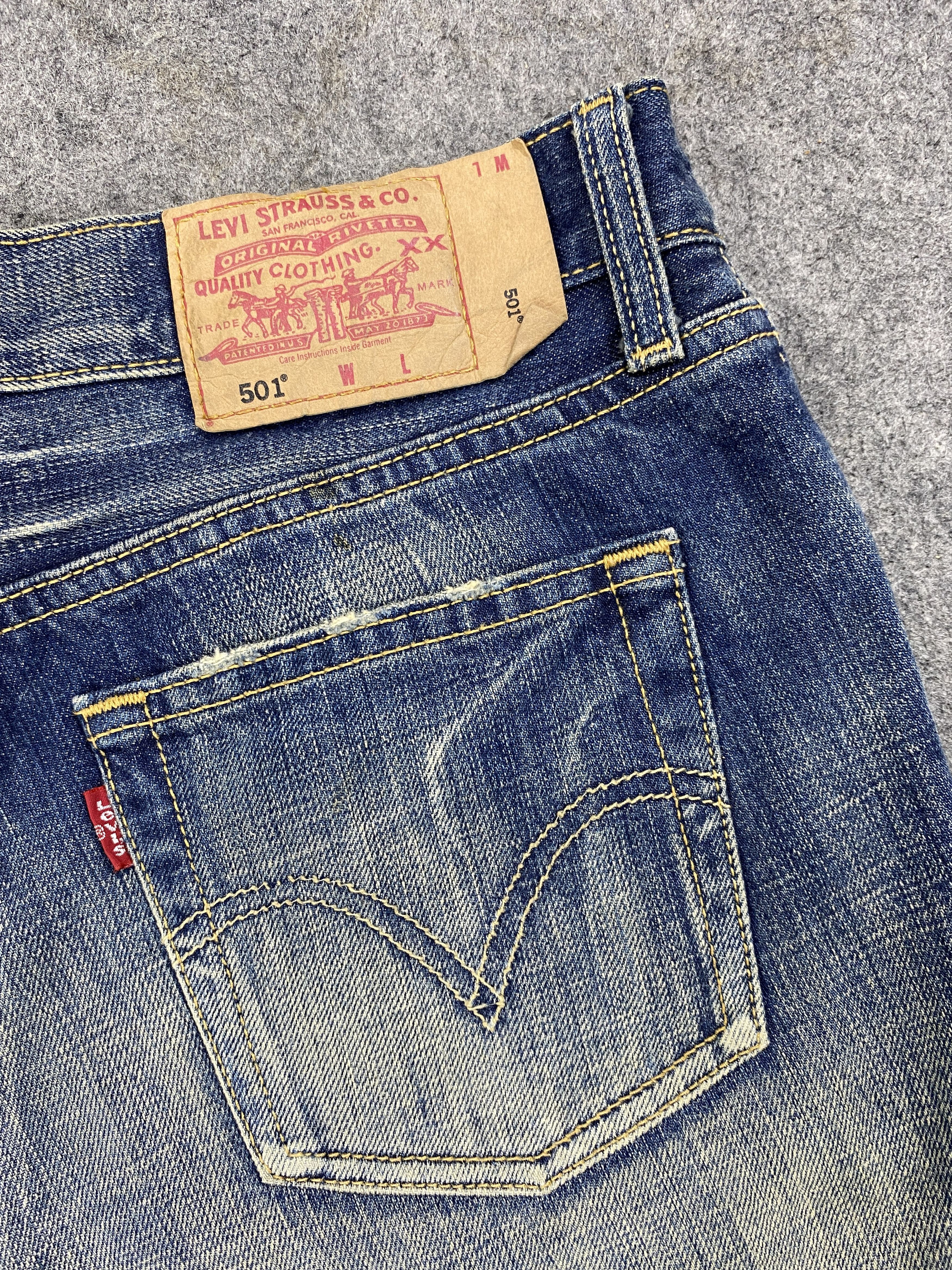 Levi's Ripped Written Blue Vintage Levi's 501 32x31.5 Denim -JN2489 Size US 32 / EU 48 - 12 Thumbnail