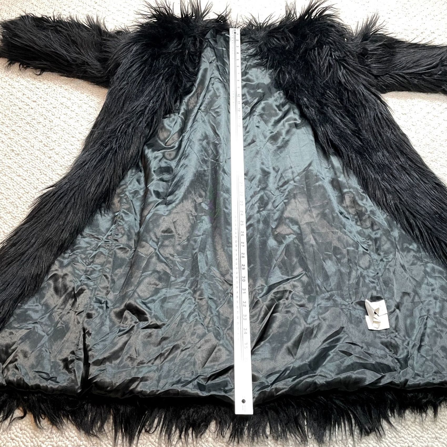 Boohoo VINTAGE Boohoo Faux Fut Coat Womens 8 Black Long Sleeve Fuzzy Soft Polyester Overcoat Size M / US 6-8 / IT 42-44 - 2 Thumbnail