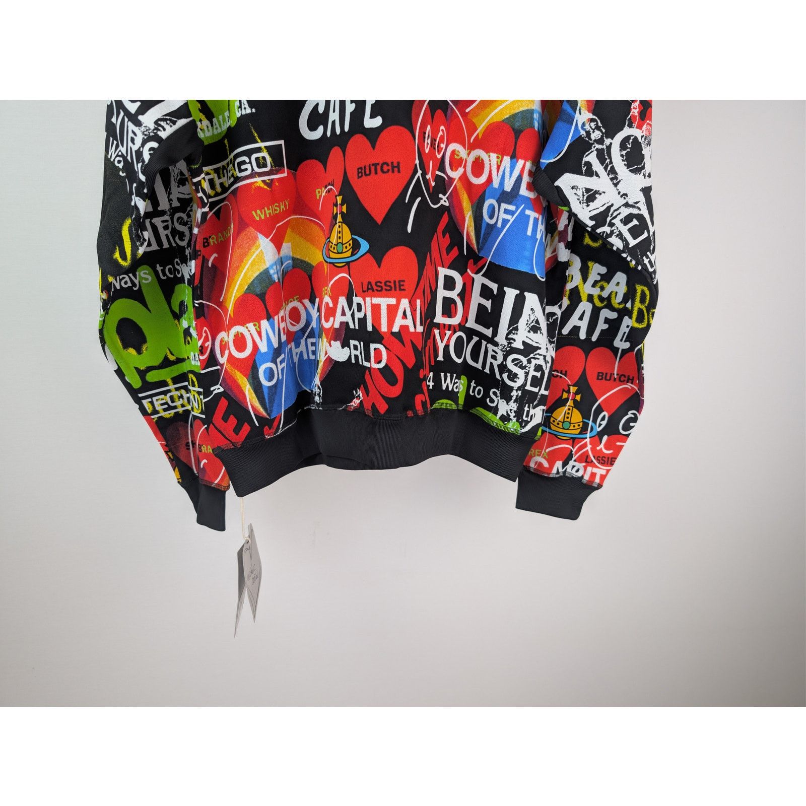Vivienne Westwood o1rshd1 Organic Cotton Crewneck Graffiti Print Sweater Size US M / EU 48-50 / 2 - 12 Thumbnail