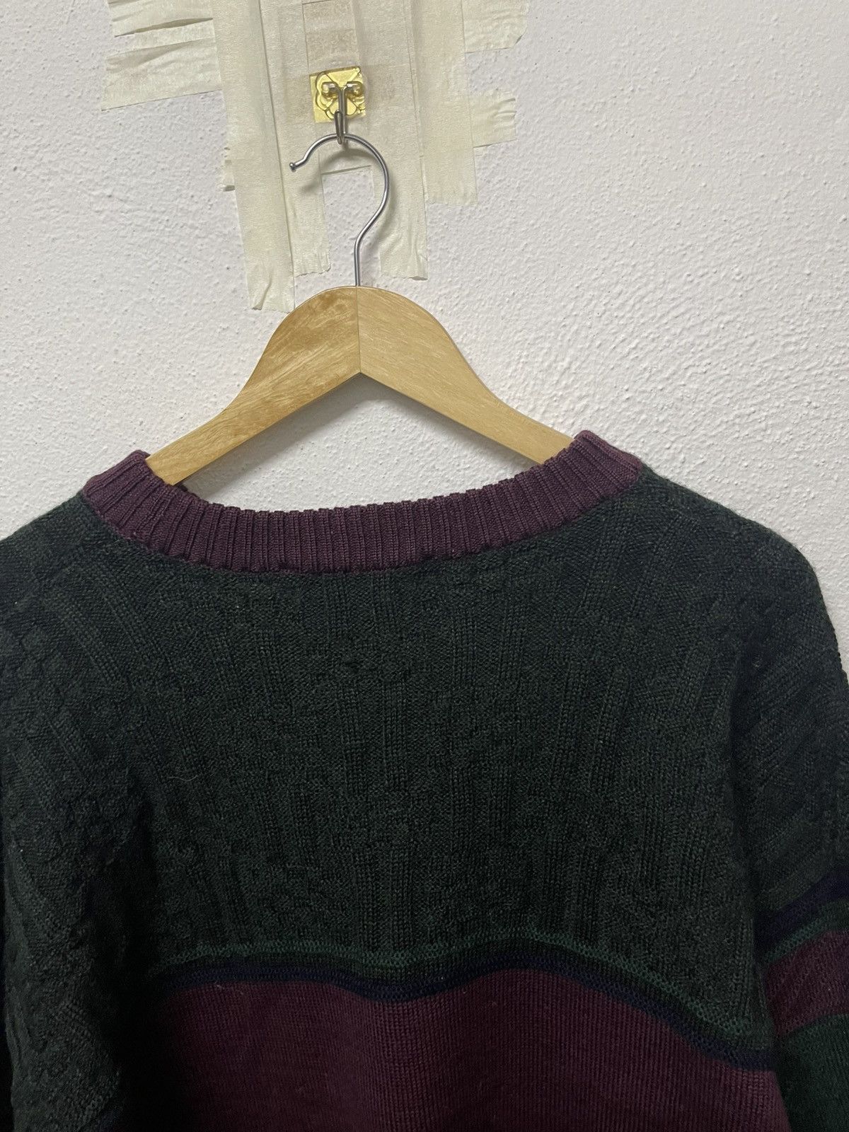 90s BURBERRYS WOOL KNITWEAR MULTICOLOUR SPELLOUT