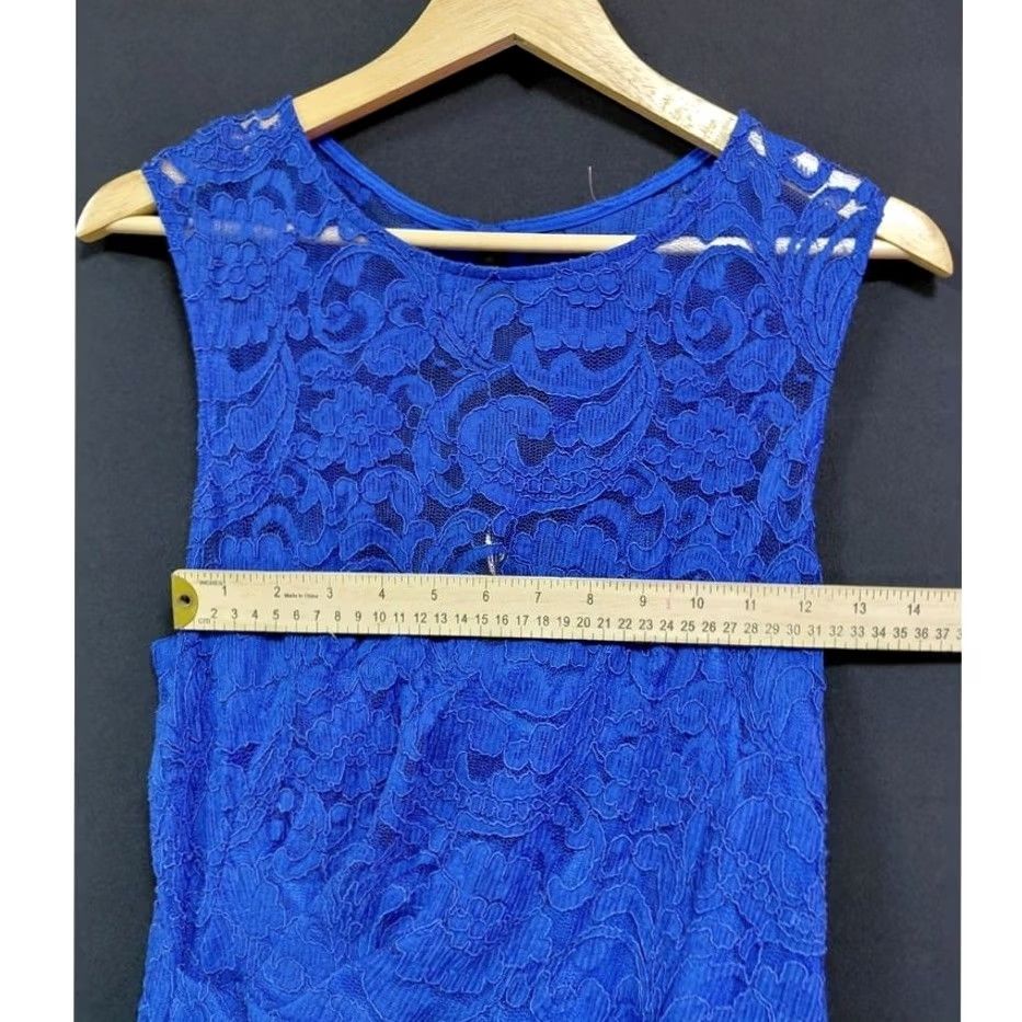 Vintage XSCAPE By Joanna Chen Dress Women Size 12 Blue Solid Lace Sleeveless Size XL / US 12-14 / IT 48-50 - 4 Thumbnail