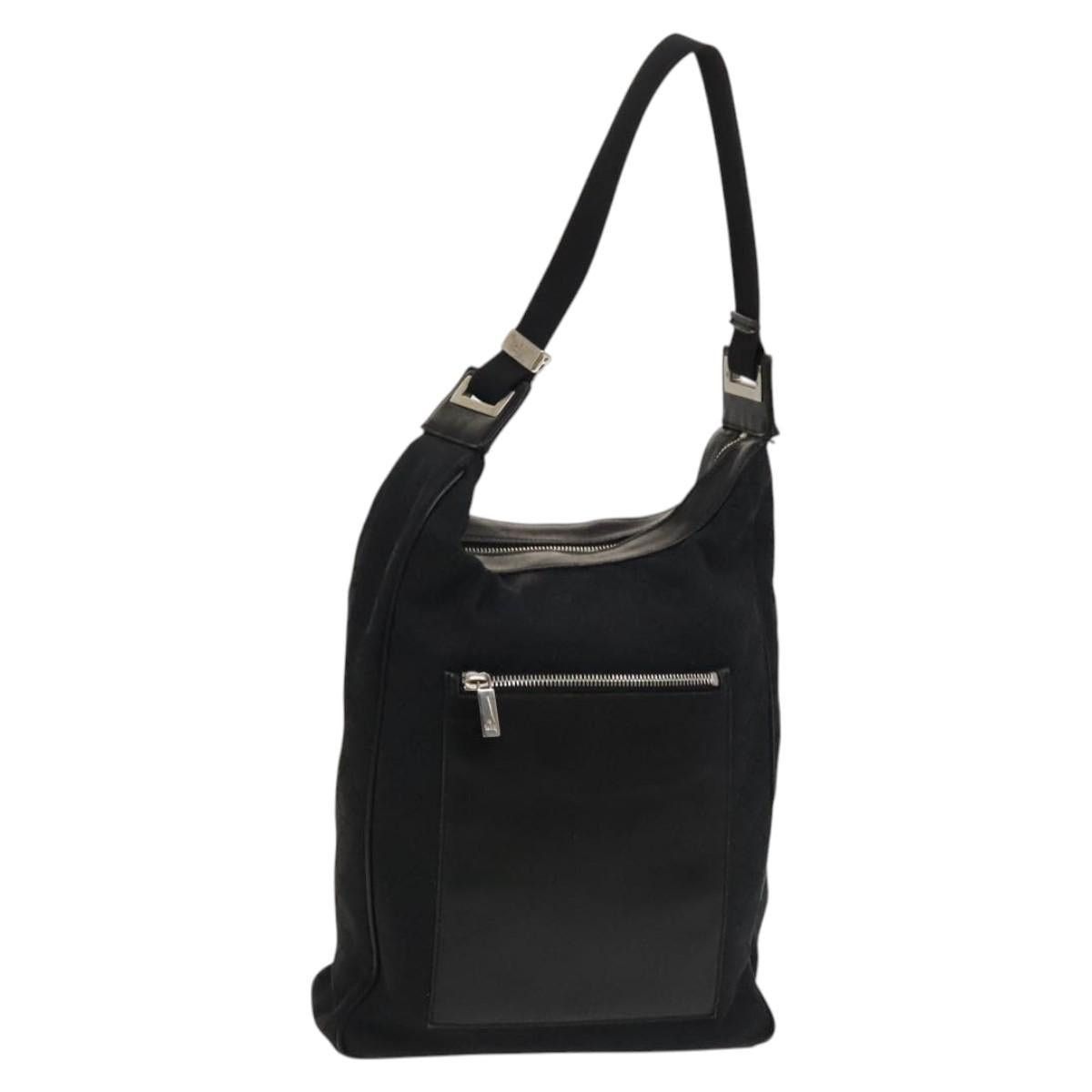 Gucci GG Canvas Shoulder Bag Black Silver 019 019, Women's