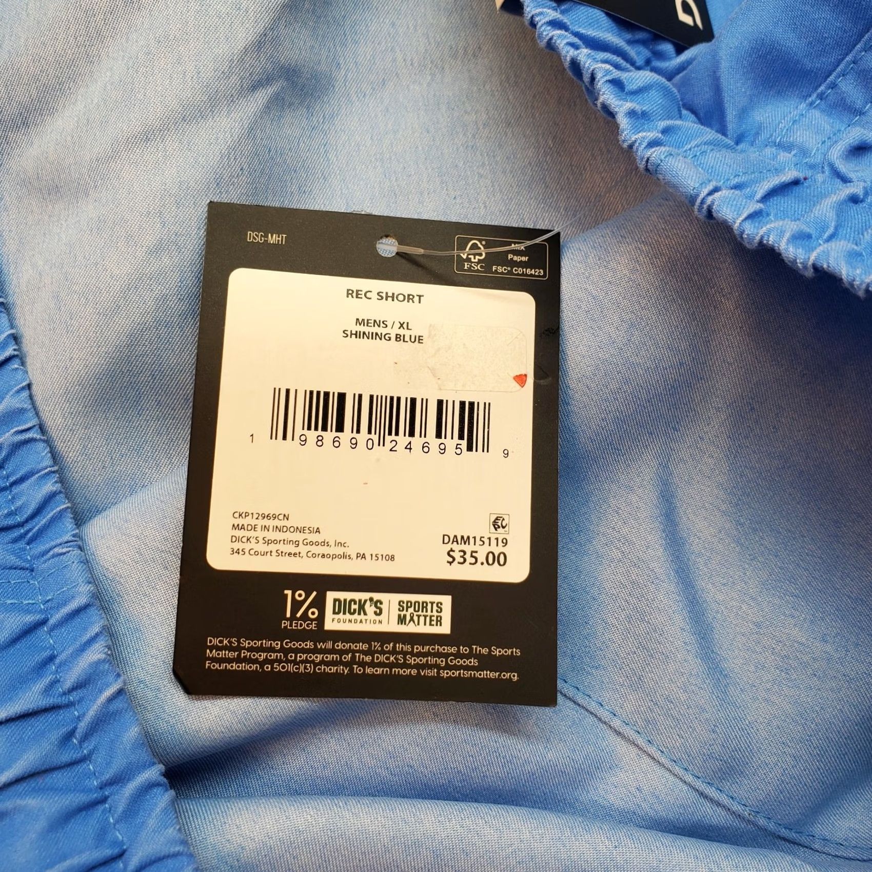 Vintage DSG Mens XL Blue Rec Shorts Relaxed Fit Drawstring Bermuda Pocket Stretch Casual Summer Boys? Size US 36 / EU 52 - 6 Thumbnail