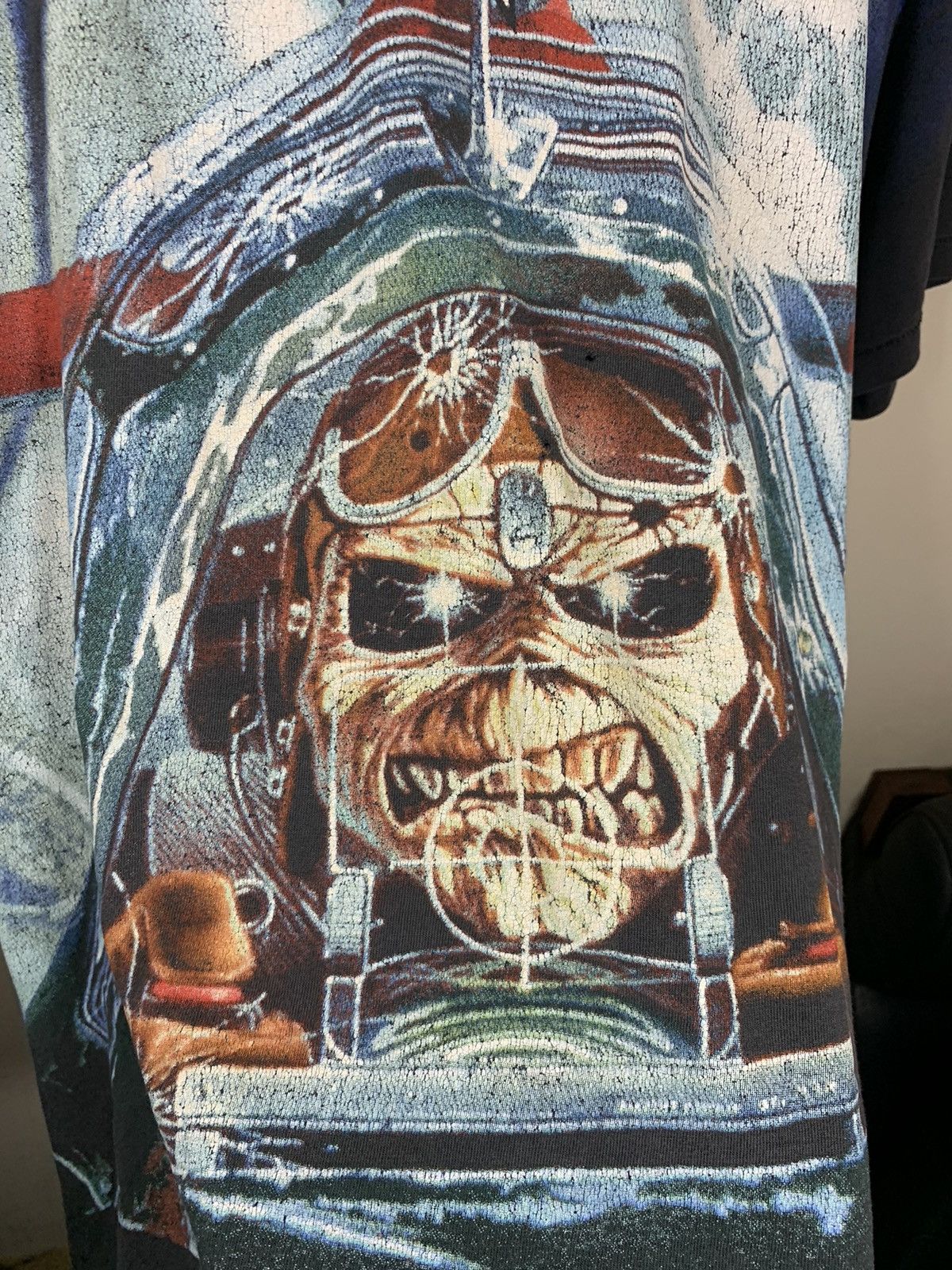 Band Tees *RARE* Vintage 90s Iron Maiden Aces High Single Stitch Shirt Size US XL / EU 56 / 4 - 5 Thumbnail