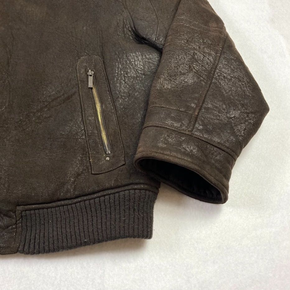Calvin Klein Calvin Klein Mens XL Brown Faux Leather Bomber Jacket Full Zip Lined Mid-Length Size US XL / EU 56 / 4 - 3 Thumbnail