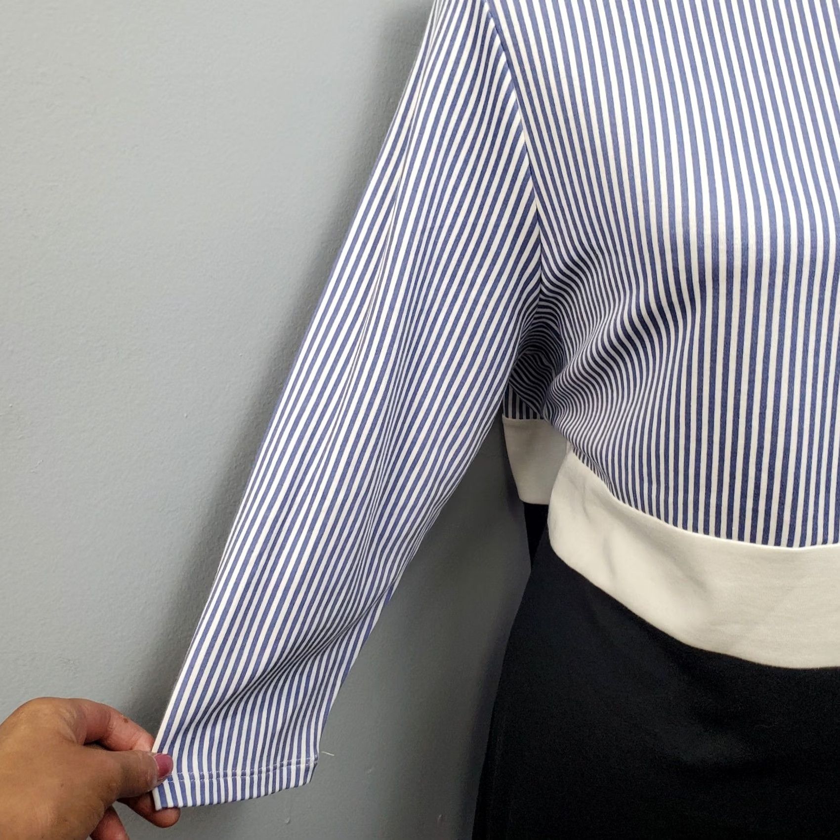 J. Jill J. Jill Womens Midi Shift Dress Striped Cotton Long Sleeve Round Neck PL Multicolor Casual Shirt Size L / US 10 / IT 46 - 5 Thumbnail