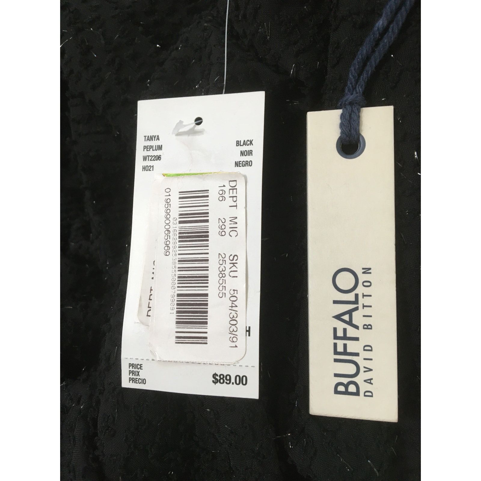 Buffalo David Bitton NWT Buffalo David Bitton Small Top Black Wrap Waist Ruffles Size S / US 4 / IT 40 - 6 Thumbnail