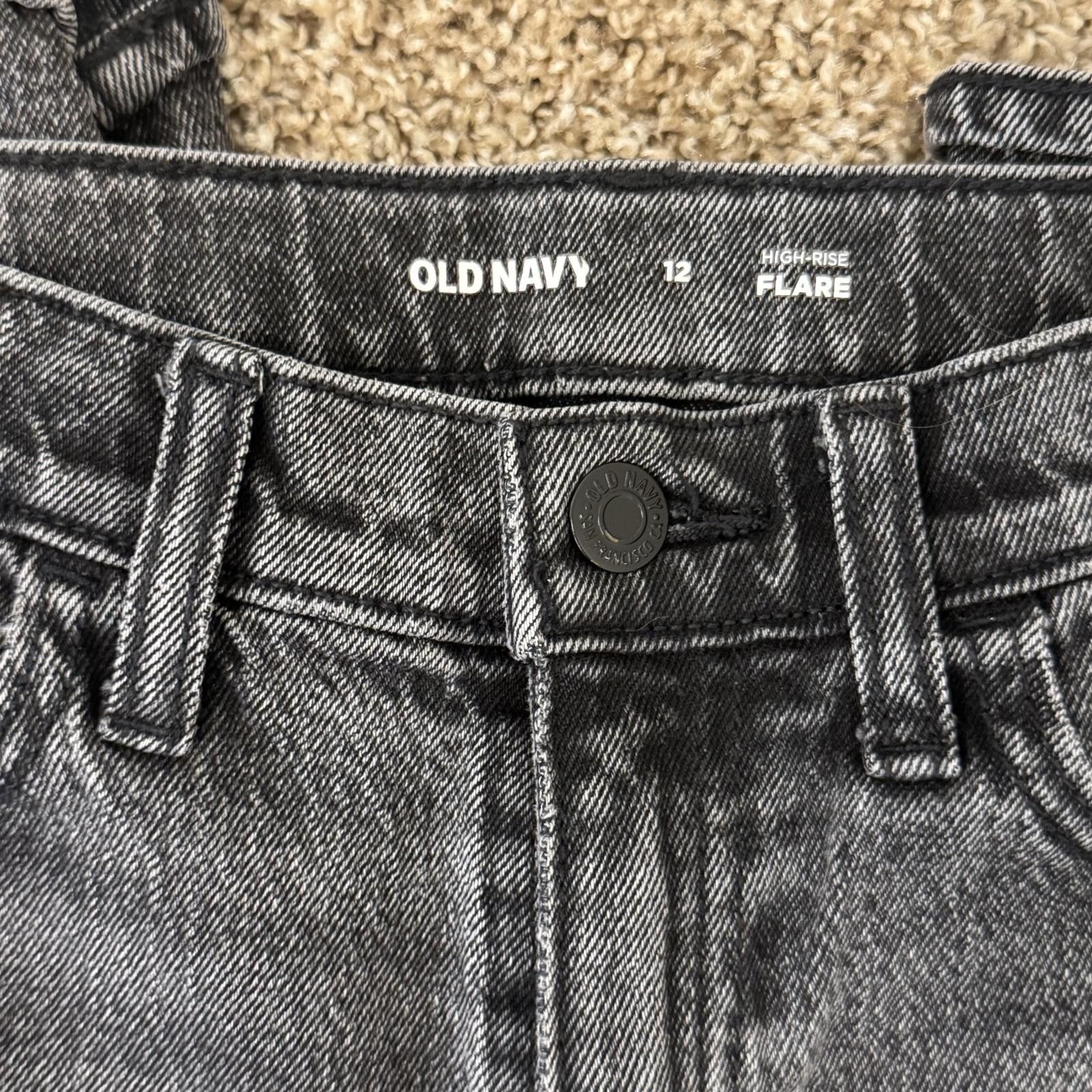 Old Navy Old Navy Girls 12High-Rise Flare Black Jeans Size 12 Size 24" / US 00 / IT 34 - 2 Thumbnail