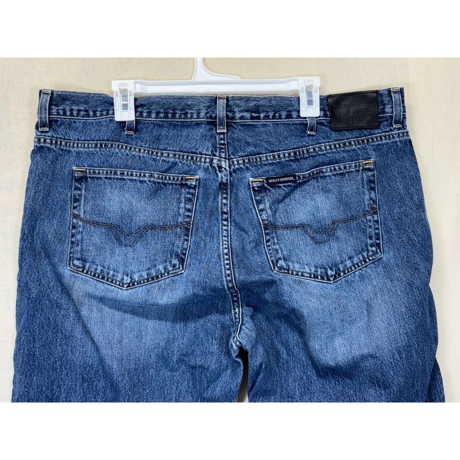 Harley Davidson Harley Davidson Men's Jeans Denim Blue Straight Leg 42x34 Size US 42 / EU 58 - 9 Thumbnail