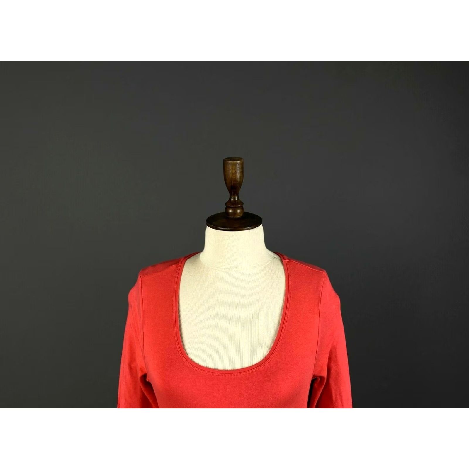 Vintage Deerberg Shirt Womens S Red Boat Neck Long Sleeve Pullover Sweater Cotton Logo All Seasons Size S / US 4 / IT 40 - 2 Thumbnail