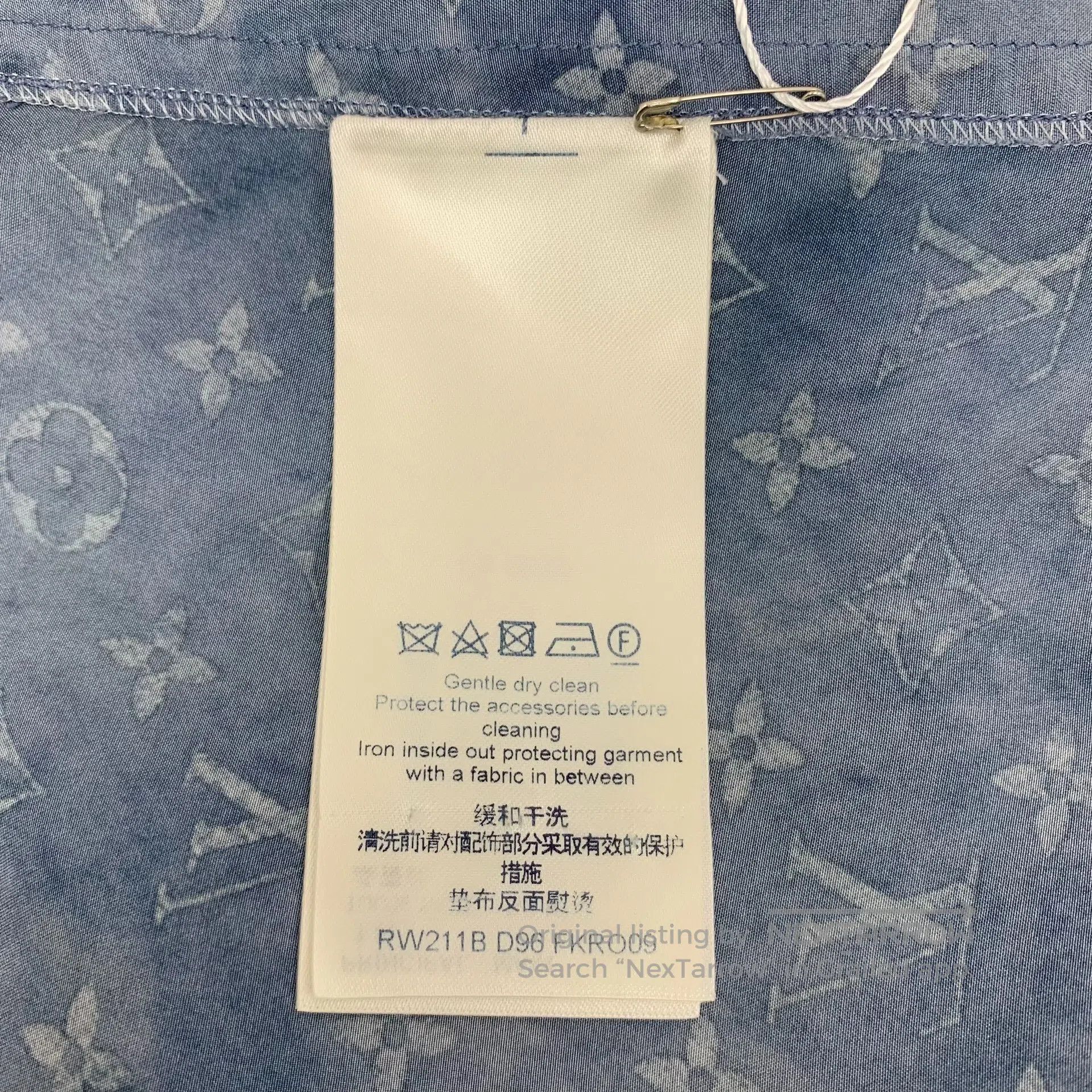 Louis Vuitton Louis Vuitton Blue Logo Monogram Printed Mulberry Silk Rou Size M / US 6-8 / IT 42-44 - 5 Thumbnail