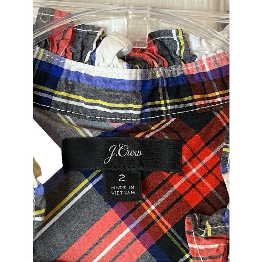 J.Crew J. Crew Holiday White Red Plaid Smock Sleeveless Top Sz 2 XS Size XS / US 0-2 / IT 36-38 - 5 Thumbnail