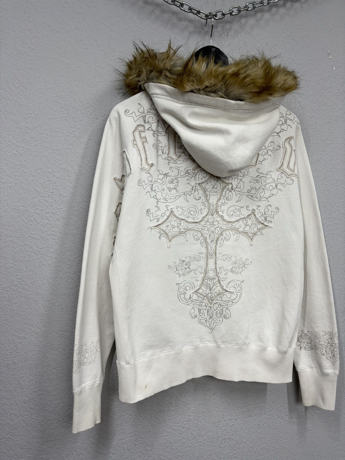Le Grande Bleu (L.G.B.) Vintage Chrome Hearts Vibe Zip Hoodie Fur Hood Y2K Japanese Size US M / EU 48-50 / 2 - 18 Thumbnail