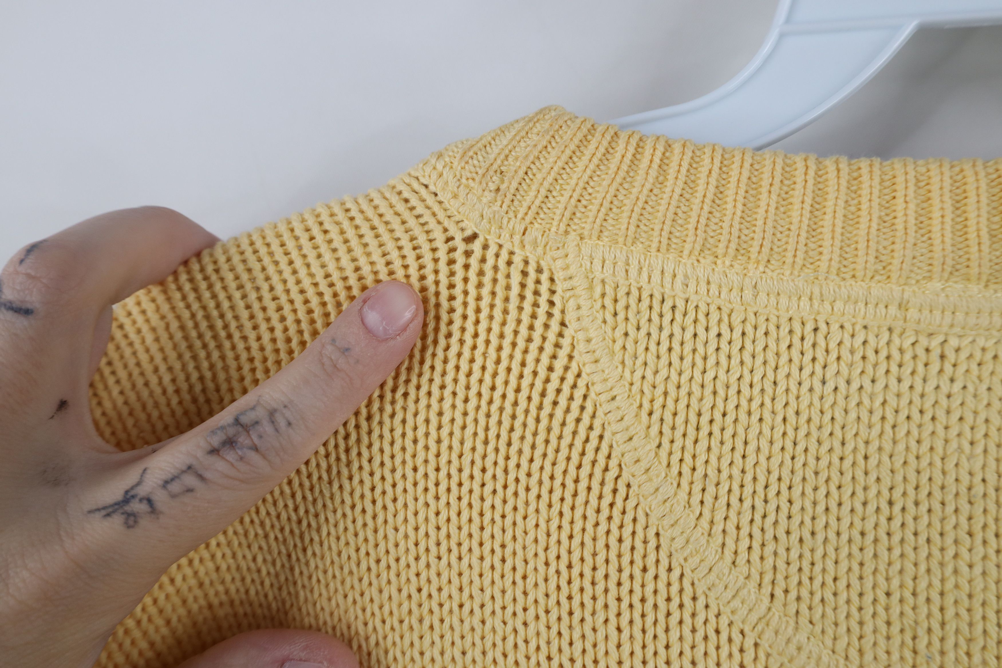 Vintage Vintage 90s Streetwear Cotton Knit Crewneck Sweater Yellow Size US L / EU 52-54 / 3 - 10 Thumbnail