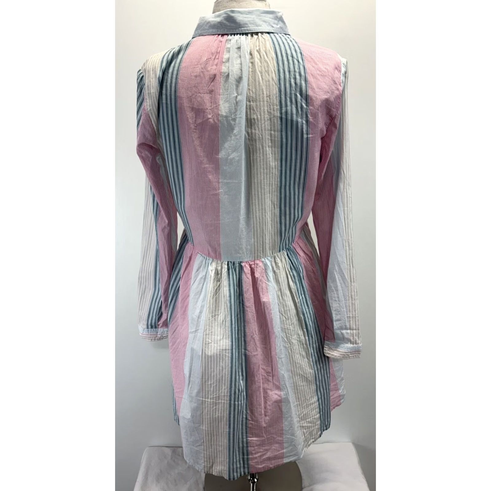 J.Crew J. Crew Striped Shirt Dress Women’s 12 Fit And Flare Pockets Preppy Contrast Size XL / US 12-14 / IT 48-50 - 3 Thumbnail