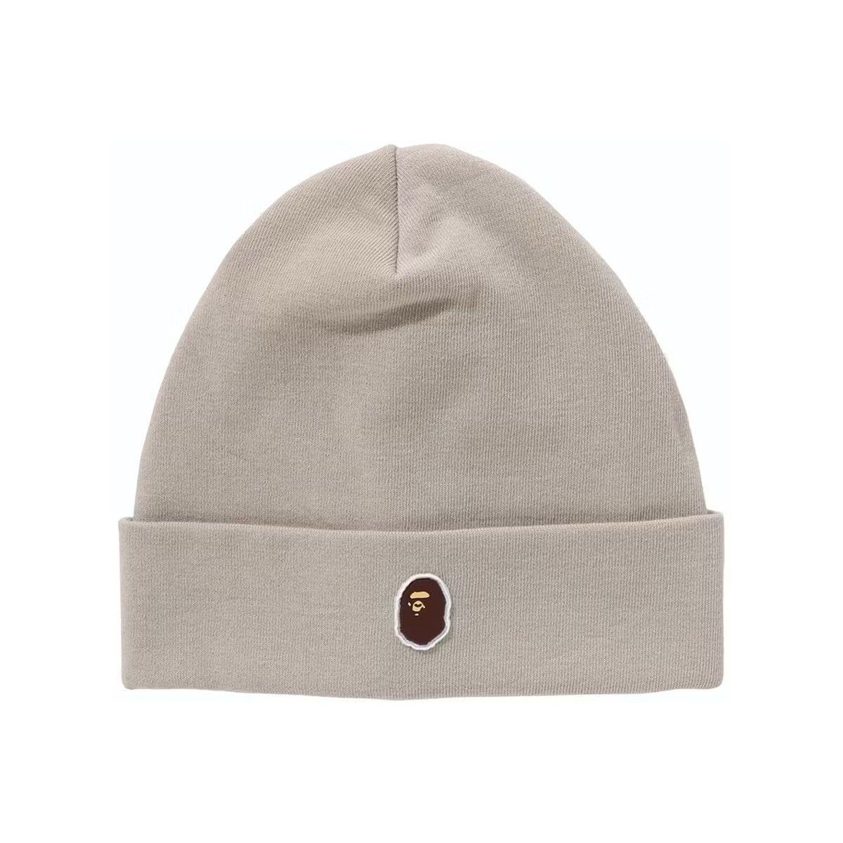 image of Bape Silicon Ape Head Knit Cap Beige, Men's