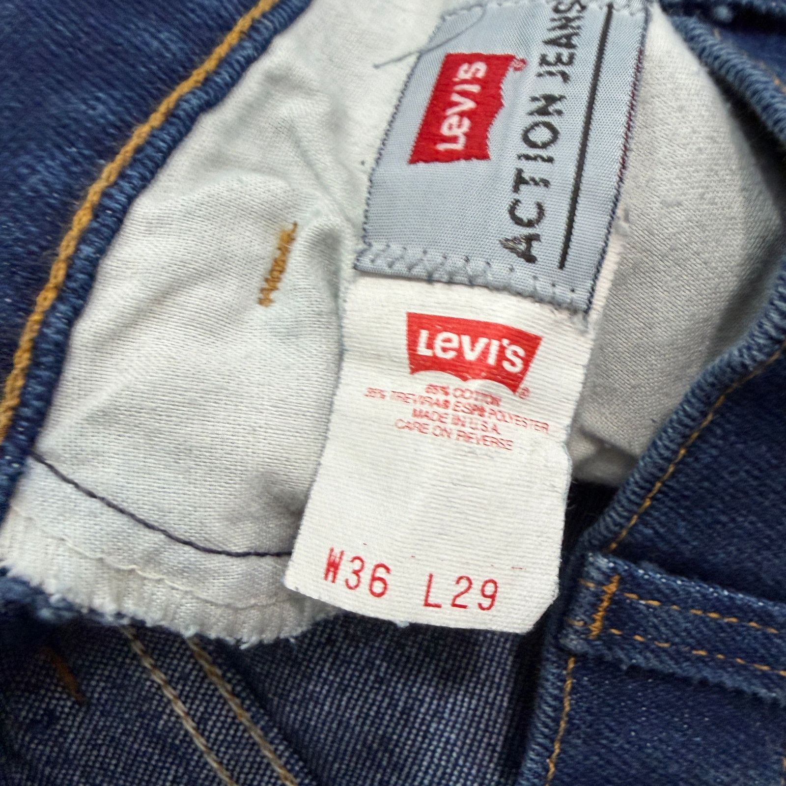 Levi's Vintage Levis Action Jeans Men's 36x29 Denim Dark Wash 890s Size US 36 / EU 52 - 5 Thumbnail