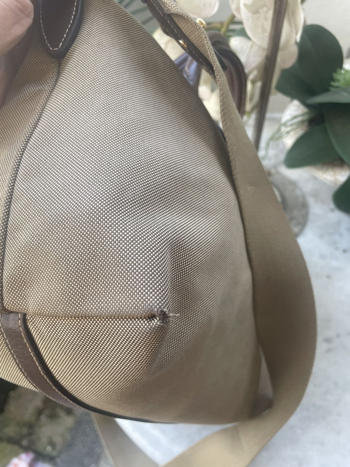 Prada Prada Logo Jacquard Canvas and Leather Handbag Size ONE SIZE - 11 Thumbnail