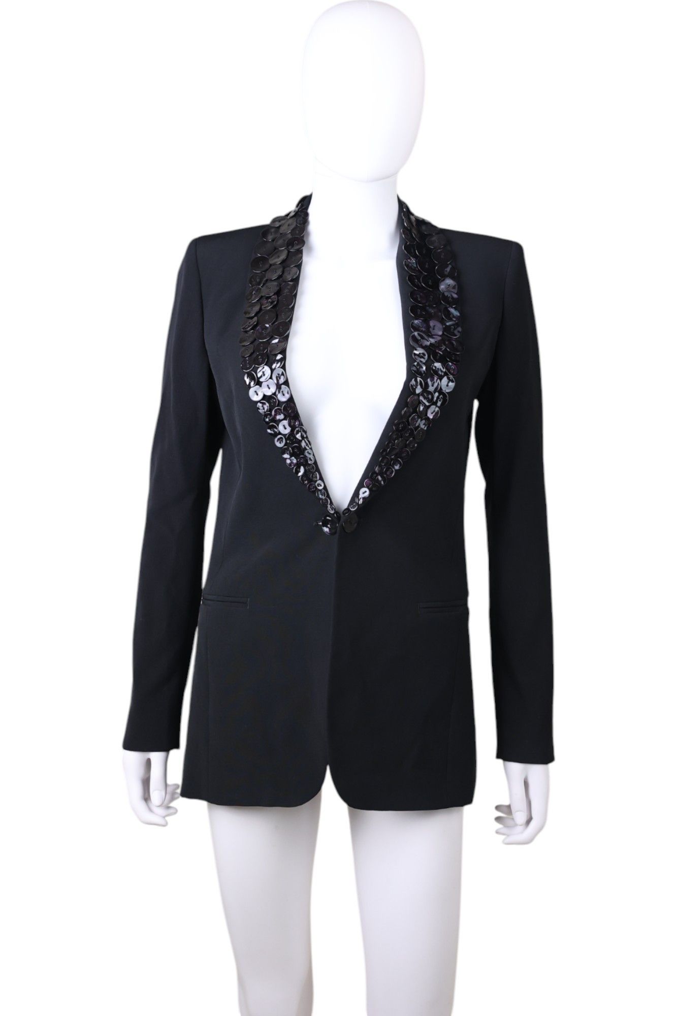 Jean Paul Gaultier S/S 2003 Black wool button embellished blazer Size S / US 4 / IT 40 - 1 Thumbnail