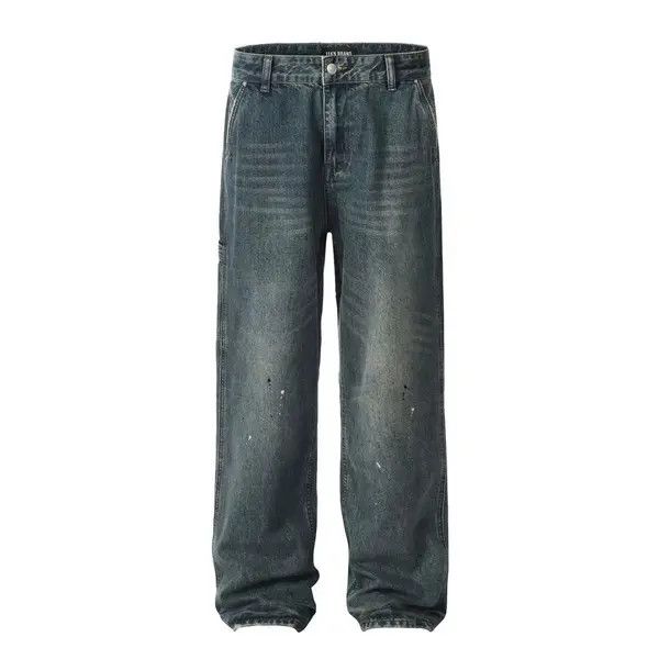 VIBE High street trend patchwork loose straight distressed jeans Size US 34 / EU 50 - 1 Thumbnail