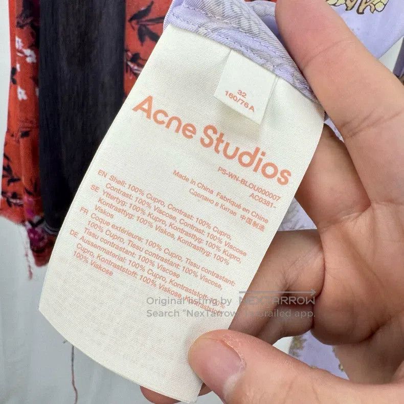 Acne Studios Acne Studios Floral Patch Mulberry Silk Long Sleeve Shirt Size 4XL / US 24-26 - 5 Thumbnail