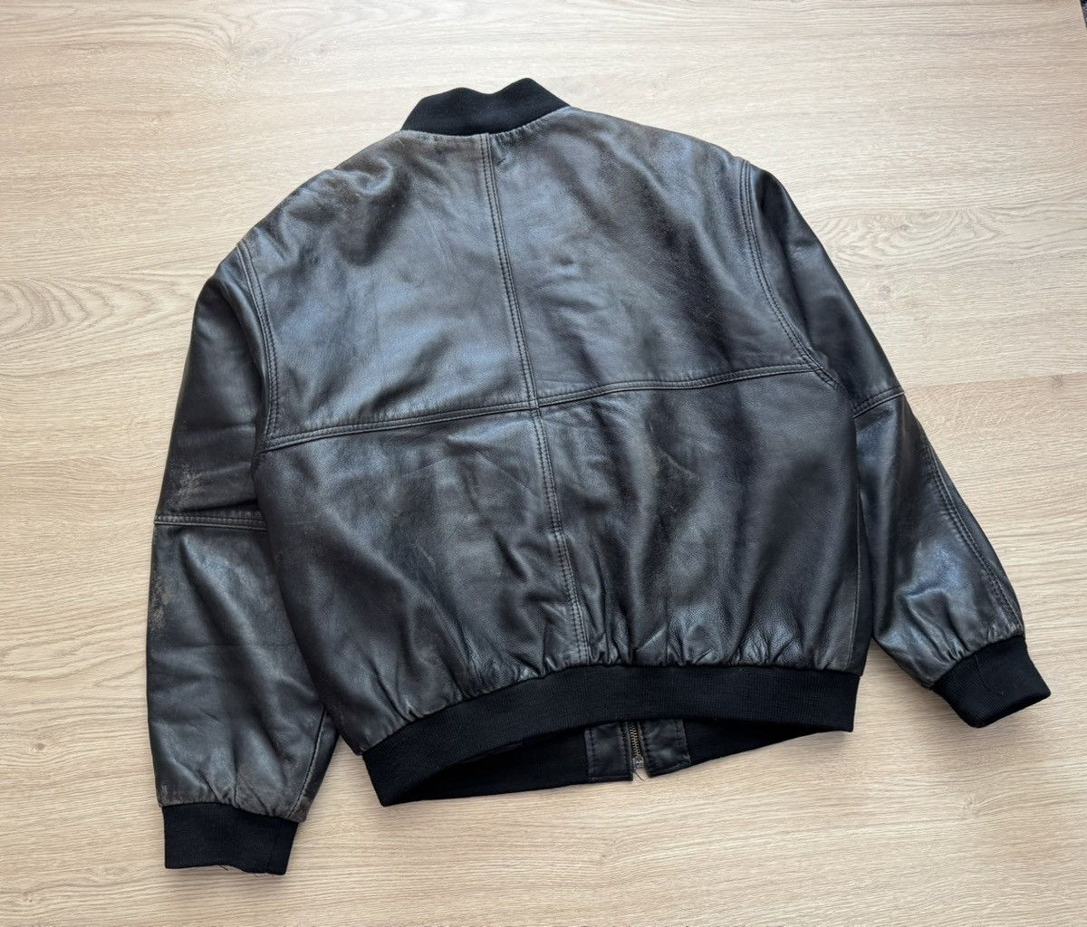 Genuine Leather Vintage Trader Genuine Leather Moto Racing Bomber Jacket Size US L / EU 52-54 / 3 - 6 Thumbnail