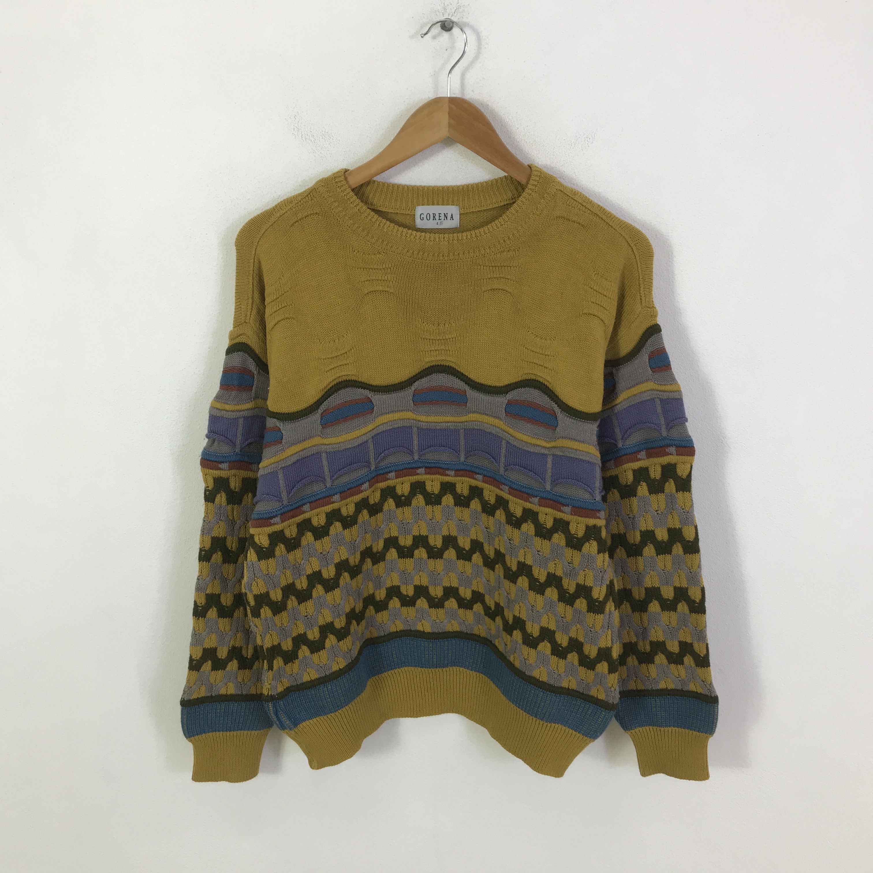 Japanese Brand gorena Japan Multicolour Knitwear Jacket K113B17 Size US L / EU 52-54 / 3 - 1 Thumbnail