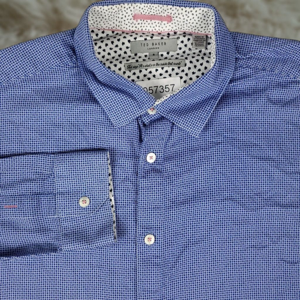 Ted Baker Ted Baker London Shirt Mens Size 5 Blue Casual Button Up Long Sleeve Size US S / EU 44-46 / 1 - 1 Thumbnail