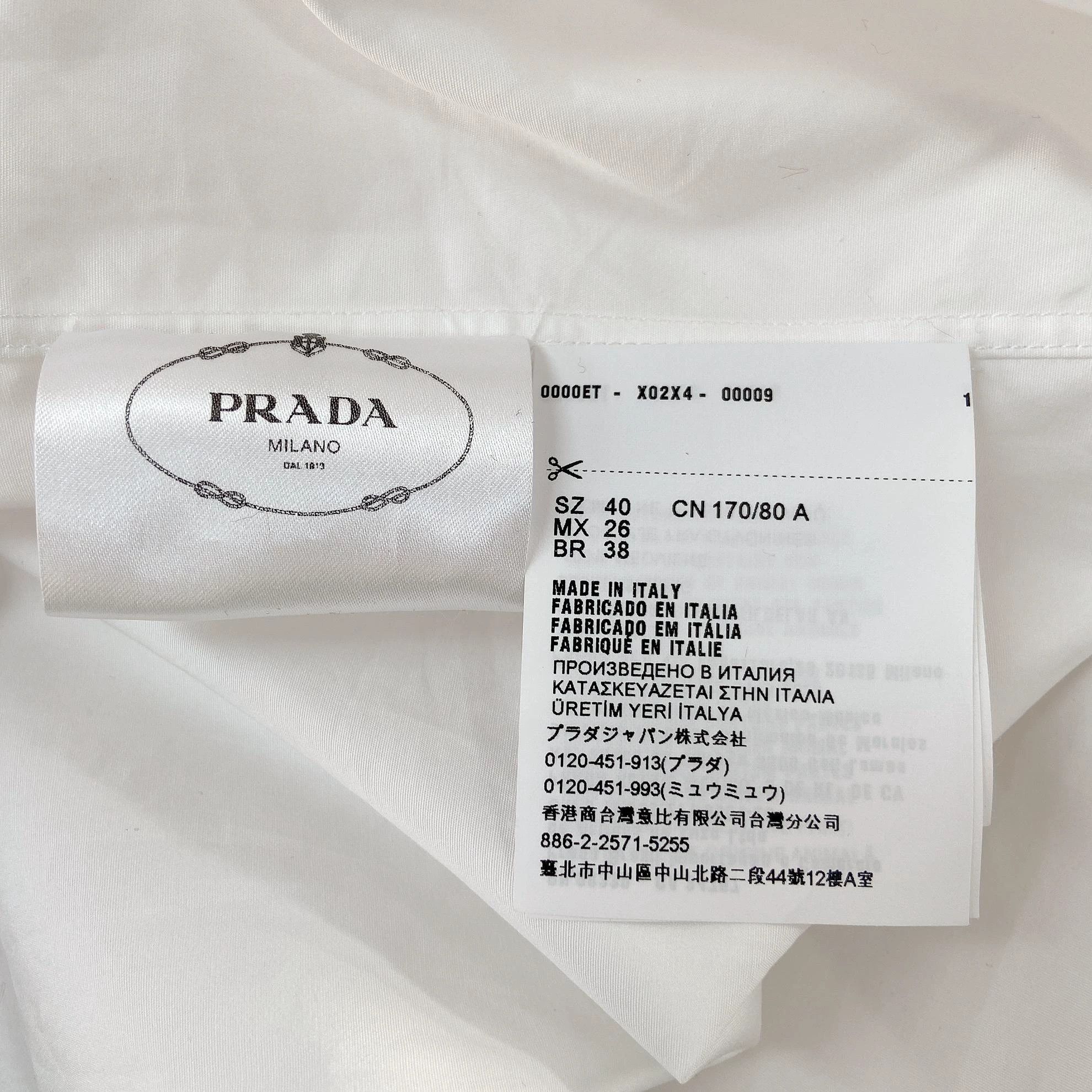 Prada white shirt 40 4543