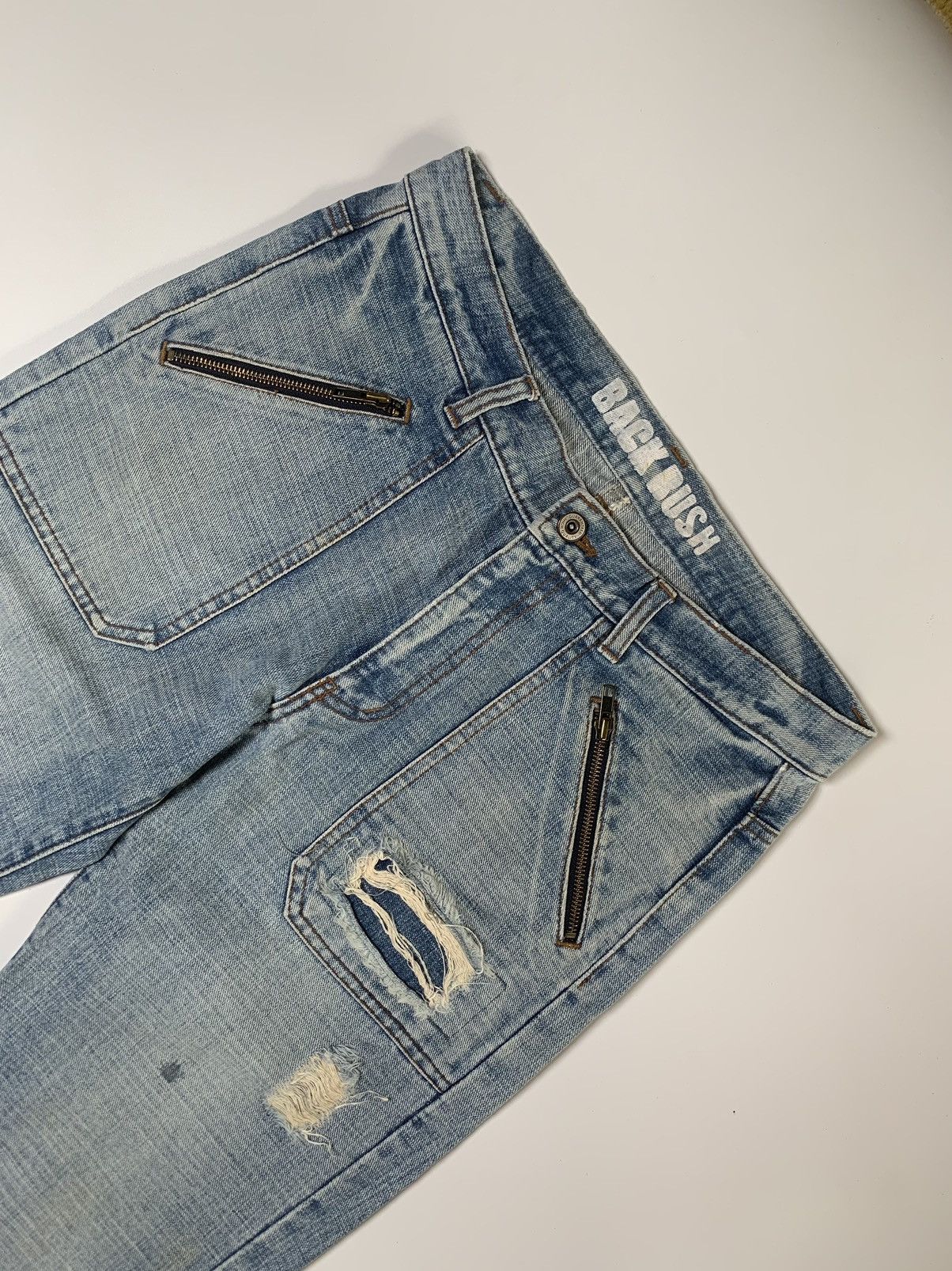 Japanese Brand Back rush ripped zipper pocket bush denim Size US 32 / EU 48 - 2 Thumbnail