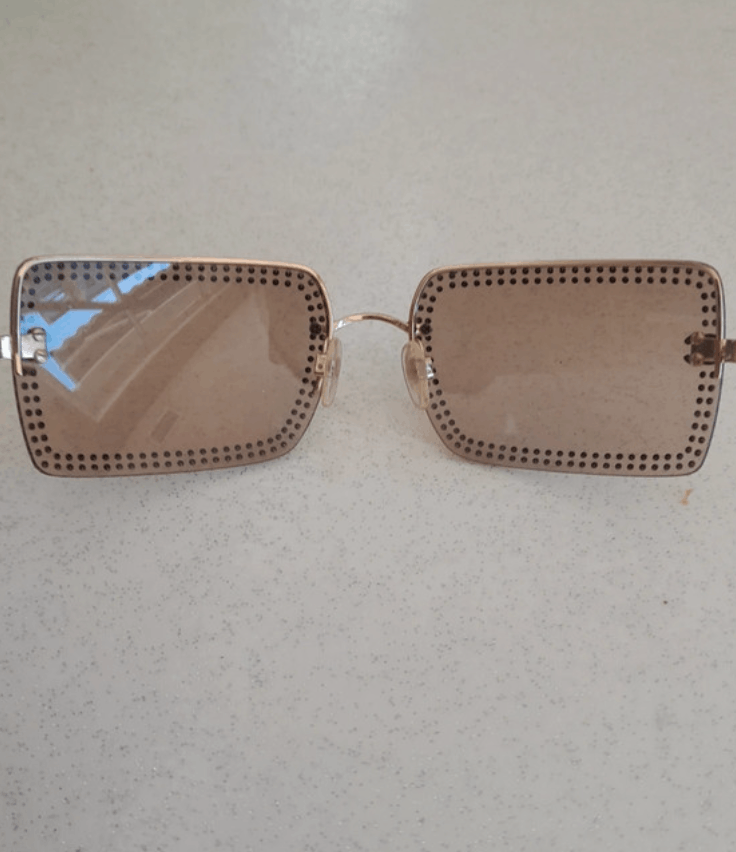 Chanel Chanel Sunglasses 🇺🇸 TAX FREE 4105-B Rhinestone Rimless Size ONE SIZE - 4 Thumbnail