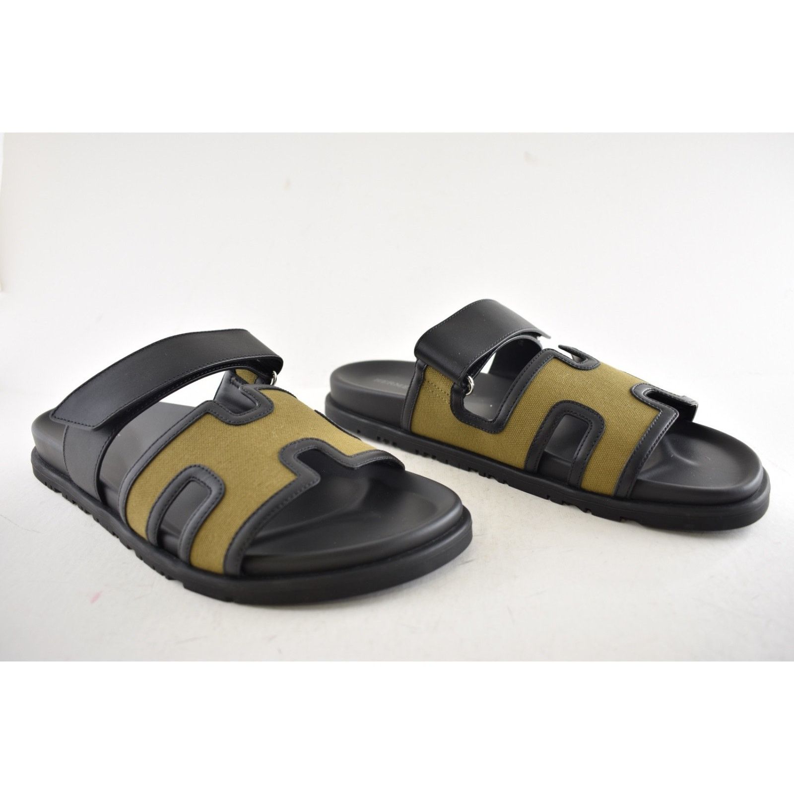 Hermes Hermes Chypre Sandal Mens Black Canvas Cargo Flat 45 12 Size US 12 / EU 45 - 4 Thumbnail