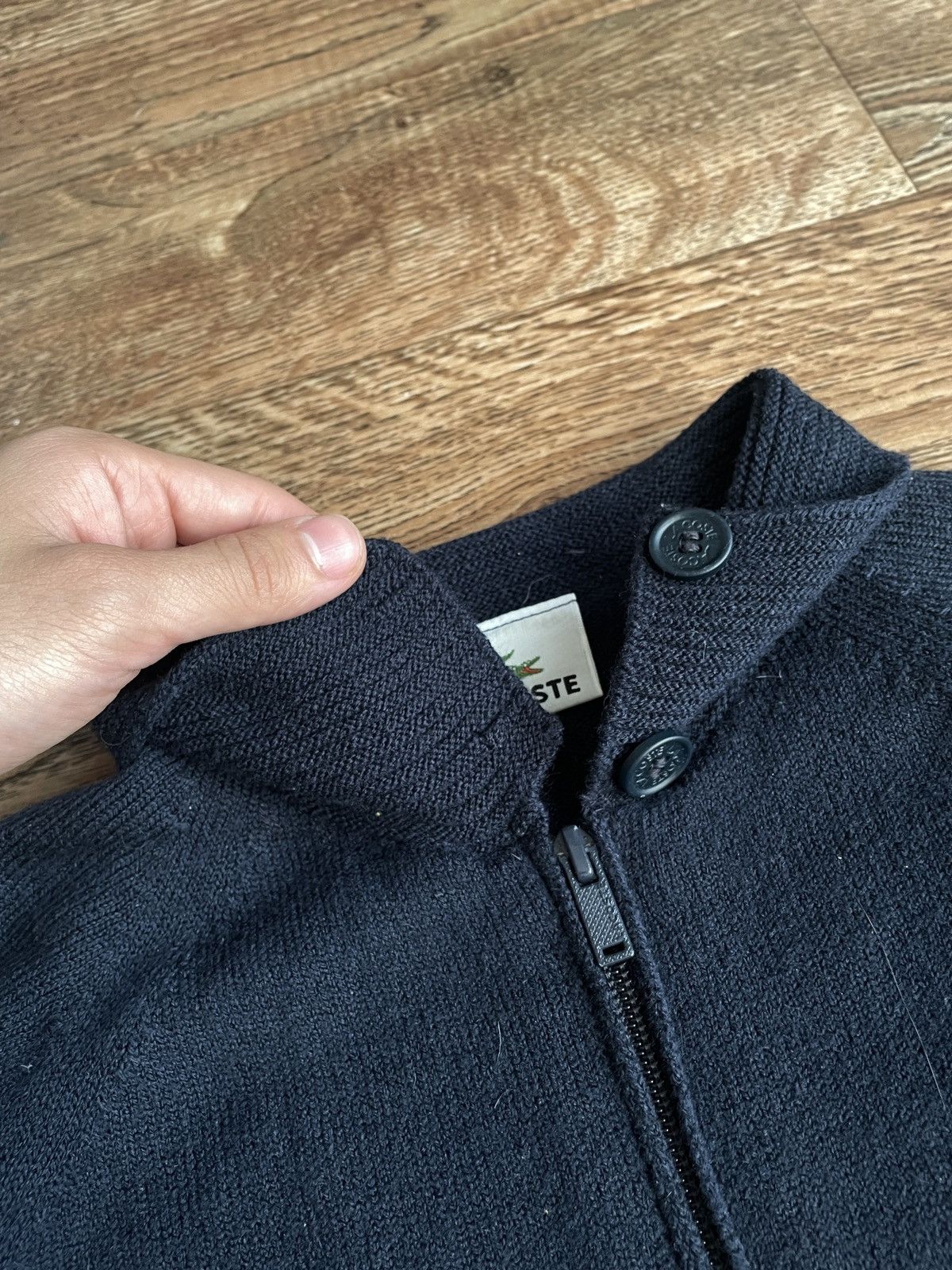 Lacoste × Vintage VINTAGE Y2K LACOSTE ZIP UP KNITTED SWEATER Size US S / EU 44-46 / 1 - 7 Thumbnail