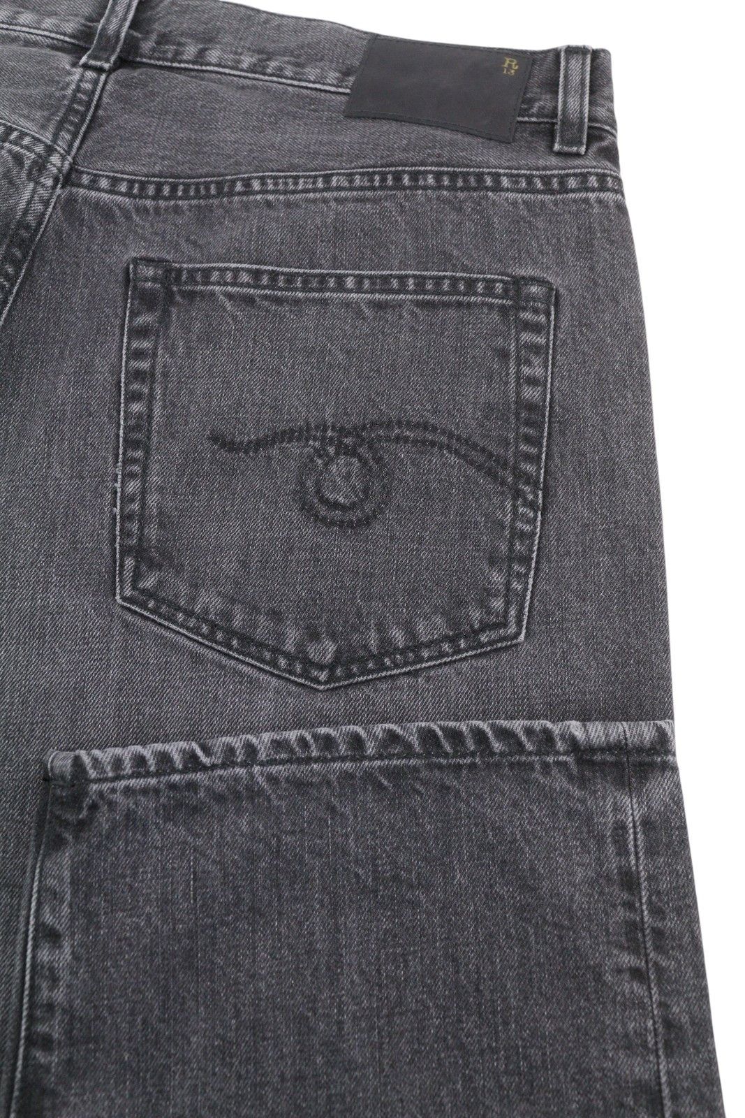 R13 BOYFRIEND 29 Wilson Black Whiskers Faded PS25 86675 Size 29" - 5 Thumbnail