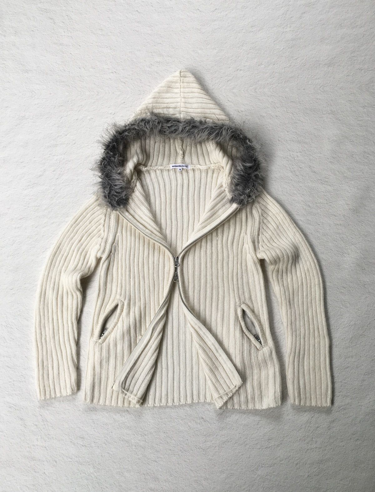 semanticdesign Semantic Design knit Fur Hoodie Size US M / EU 48-50 / 2 - 2 Thumbnail