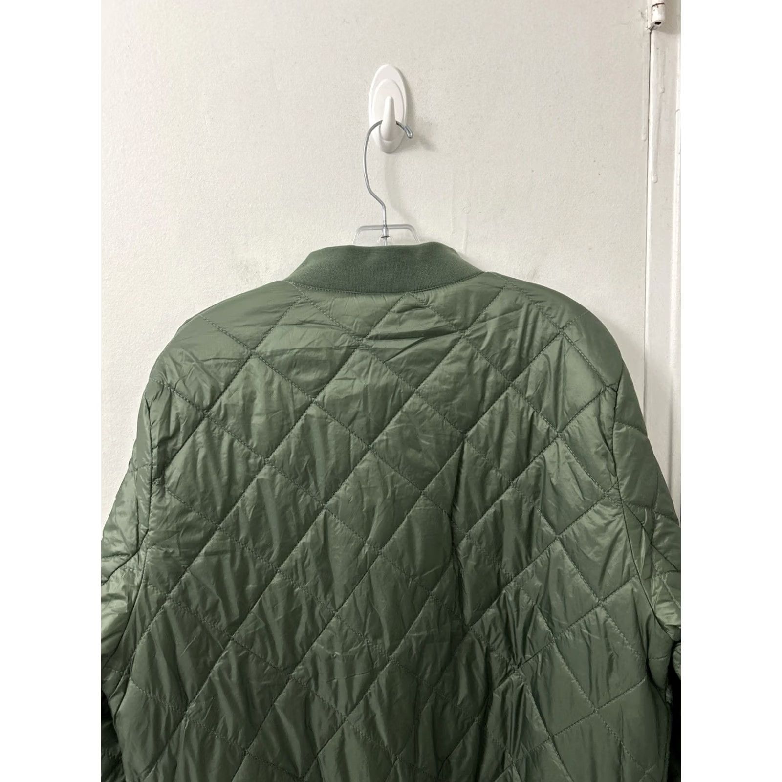 Springfield MGM Springfield Bomber Jacket Mens L Green Full Zip Nylon Puffer L/S Quilted Logo Embroidered Zipper Short Jacket Size US L / EU 52-54 / 3 - 7 Thumbnail