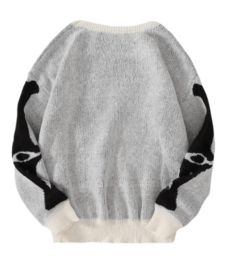 Japanese Brand Streetwear Bone Skeleton Sweater Jacquard Knitted Sweatshirt Size US S / EU 44-46 / 1 - 2 Thumbnail