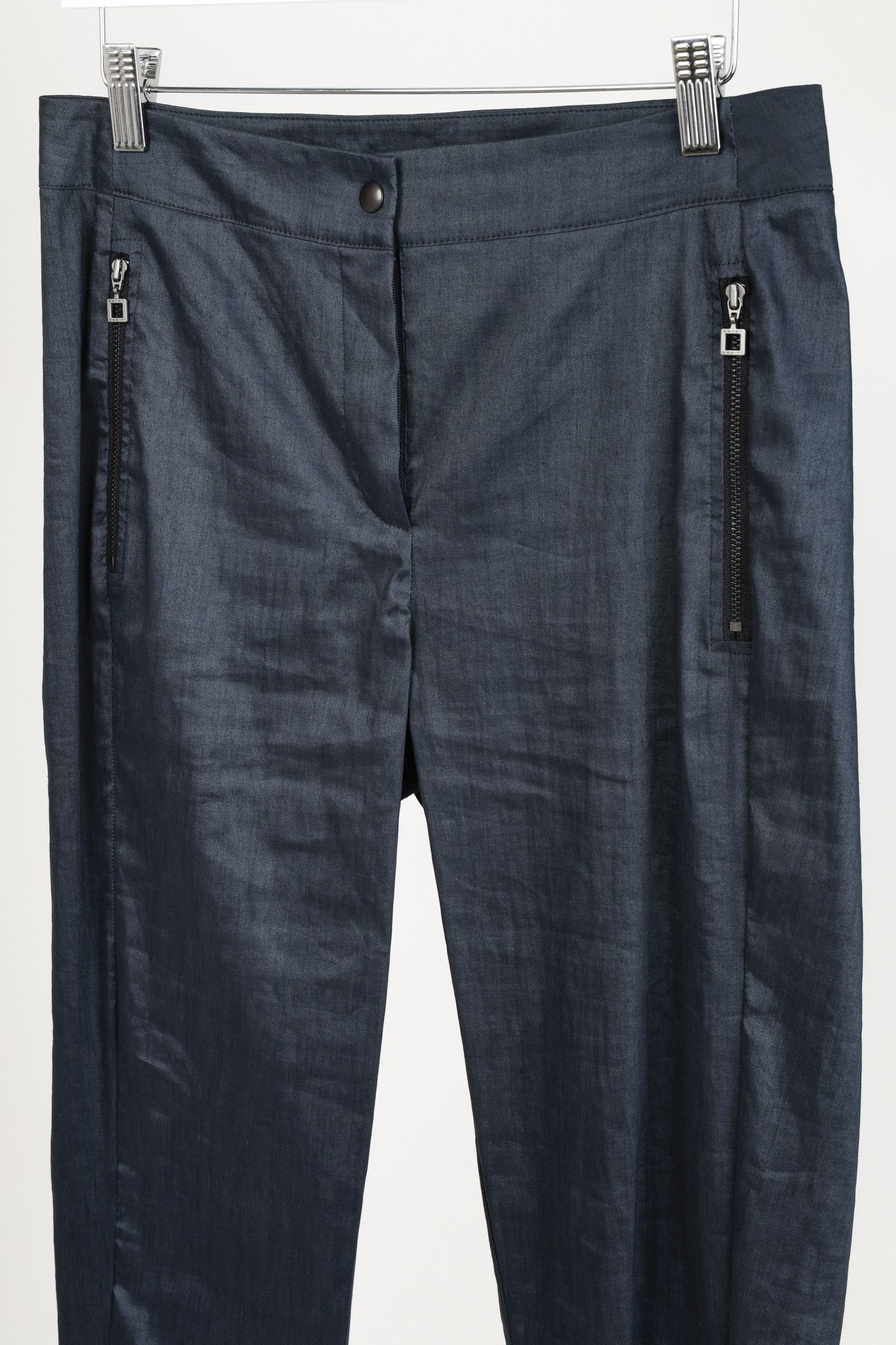 Sarah Pacini Sarah Pacini Navy Linen Tech Pant Size 29" - 3 Thumbnail