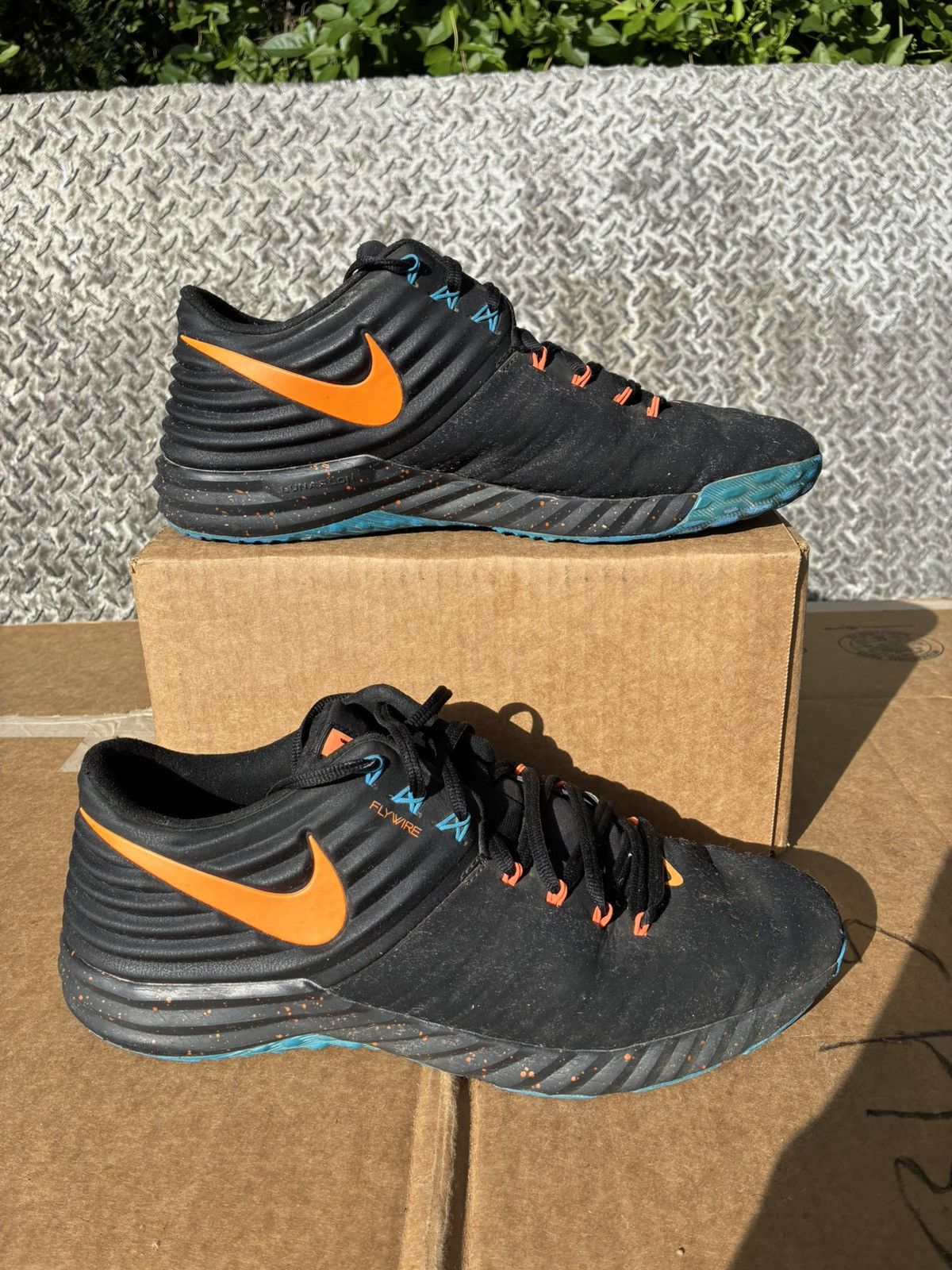 Nike Lunar Trout 2 Turf Flywire Black Orange Blue Promo Sample Size US 12 / EU 45 - 1 Thumbnail