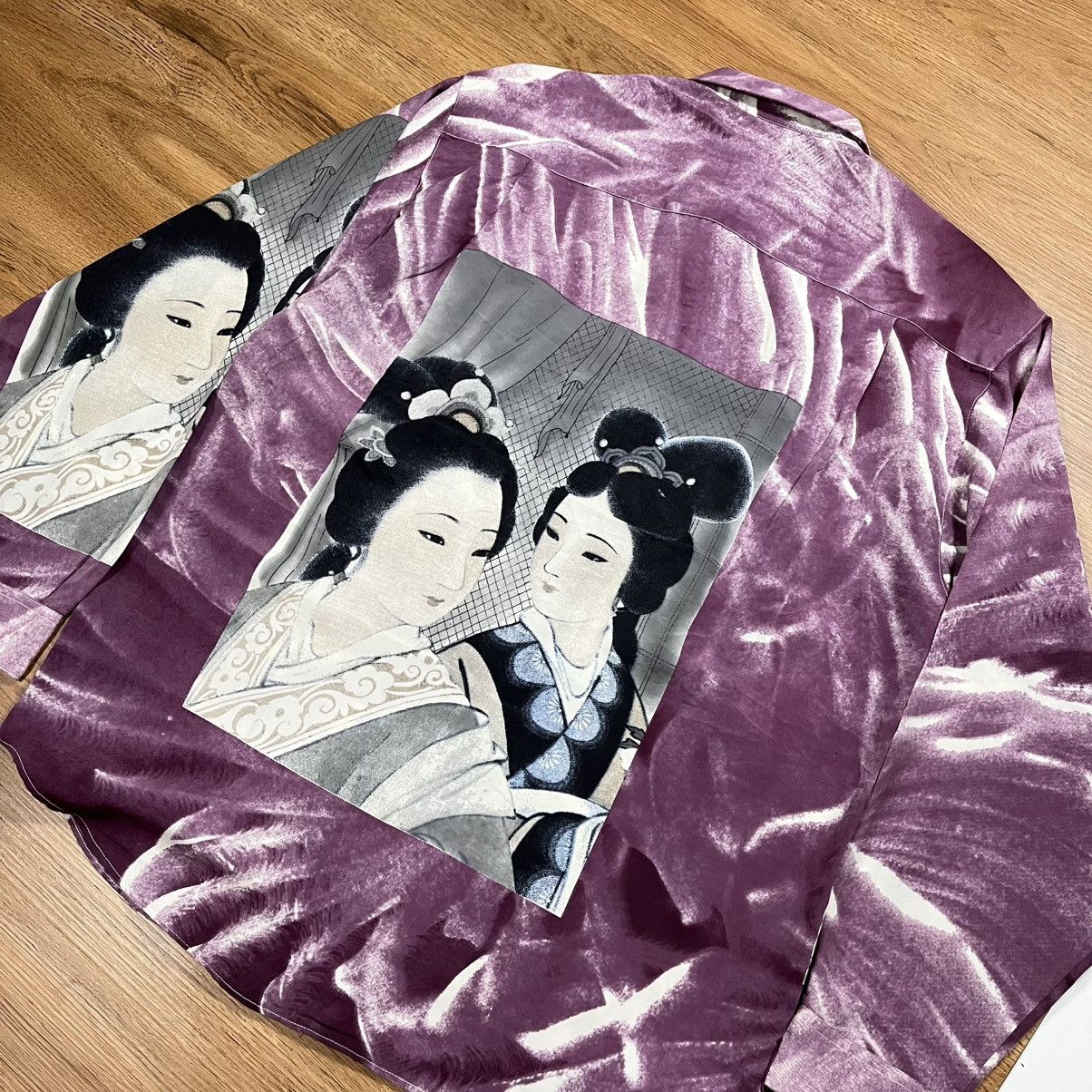Japanese Brand × Vintage Vtg japanese brand geisha print shirt Size US M / EU 48-50 / 2 - 4 Thumbnail