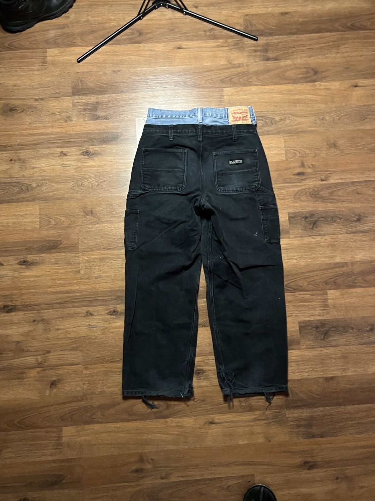 Other Custom 1 of 1 double waisted double knee jeans Size US 36 / EU 52 - 2 Thumbnail