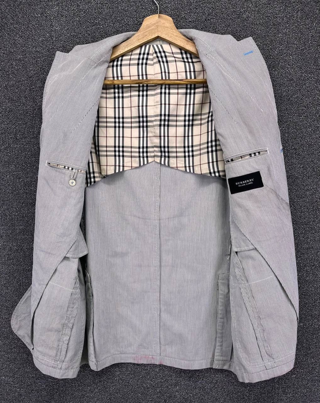 Burberry Vintage 90s Burberry Black Label Hickory Striped Coat Jacket Size US L / EU 52-54 / 3 - 8 Thumbnail