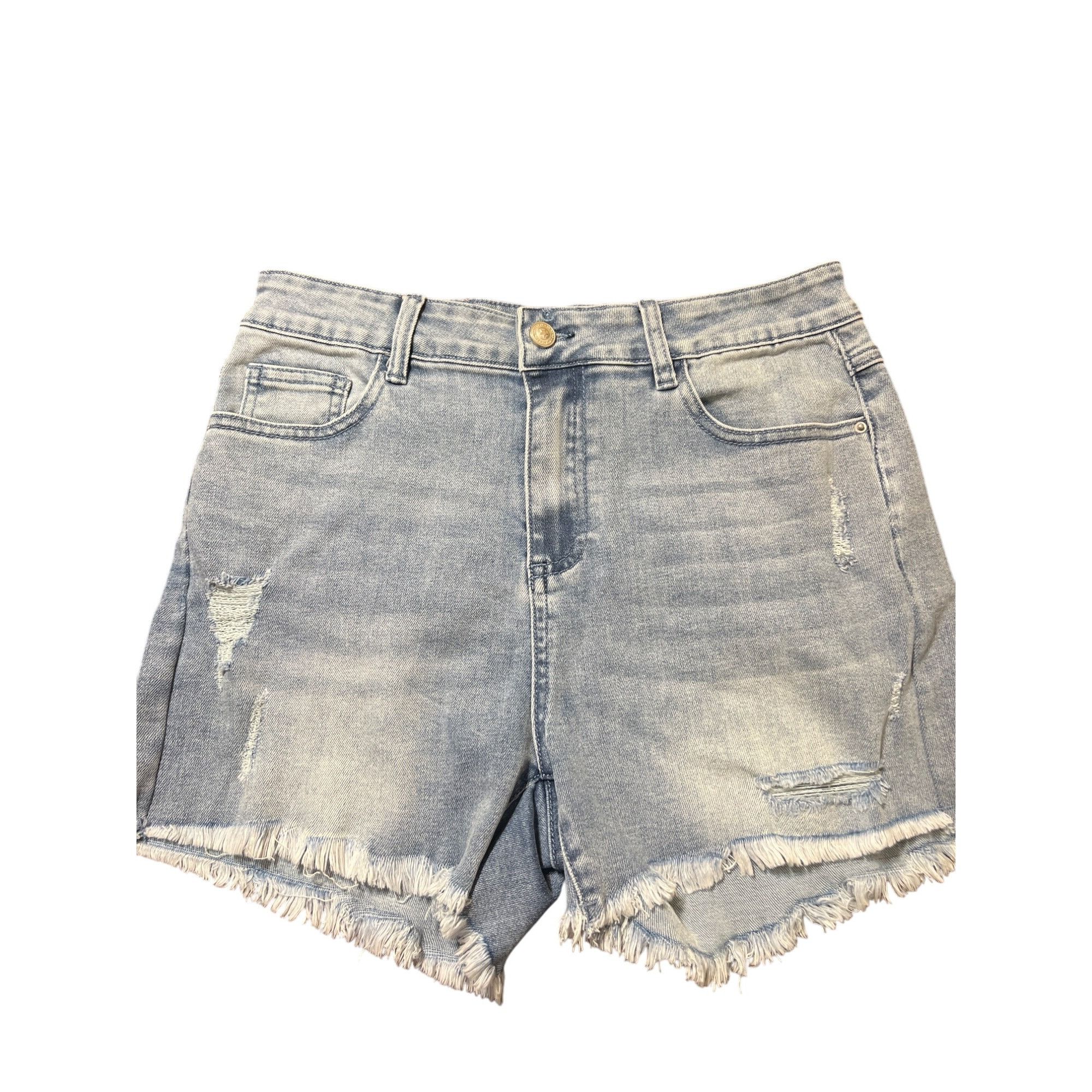 PRINCESS POLLY Princess Polly Cutoff Denim Distressed Jean Shorts Raw Hem S Size 27" / US 4 / IT 40 - 1 Thumbnail