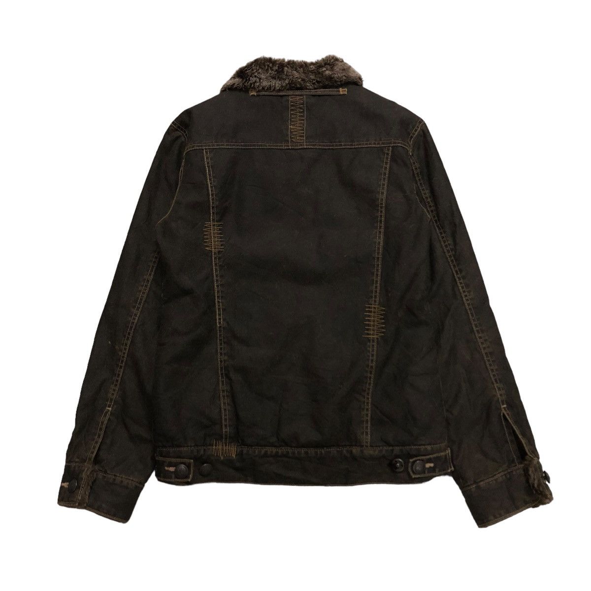 Japanese Brand 🔥VINTAGE BIKER JACKET TRUCKER MINK FUR LINING ISSEY MIYAKE Size US S / EU 44-46 / 1 - 2 Thumbnail
