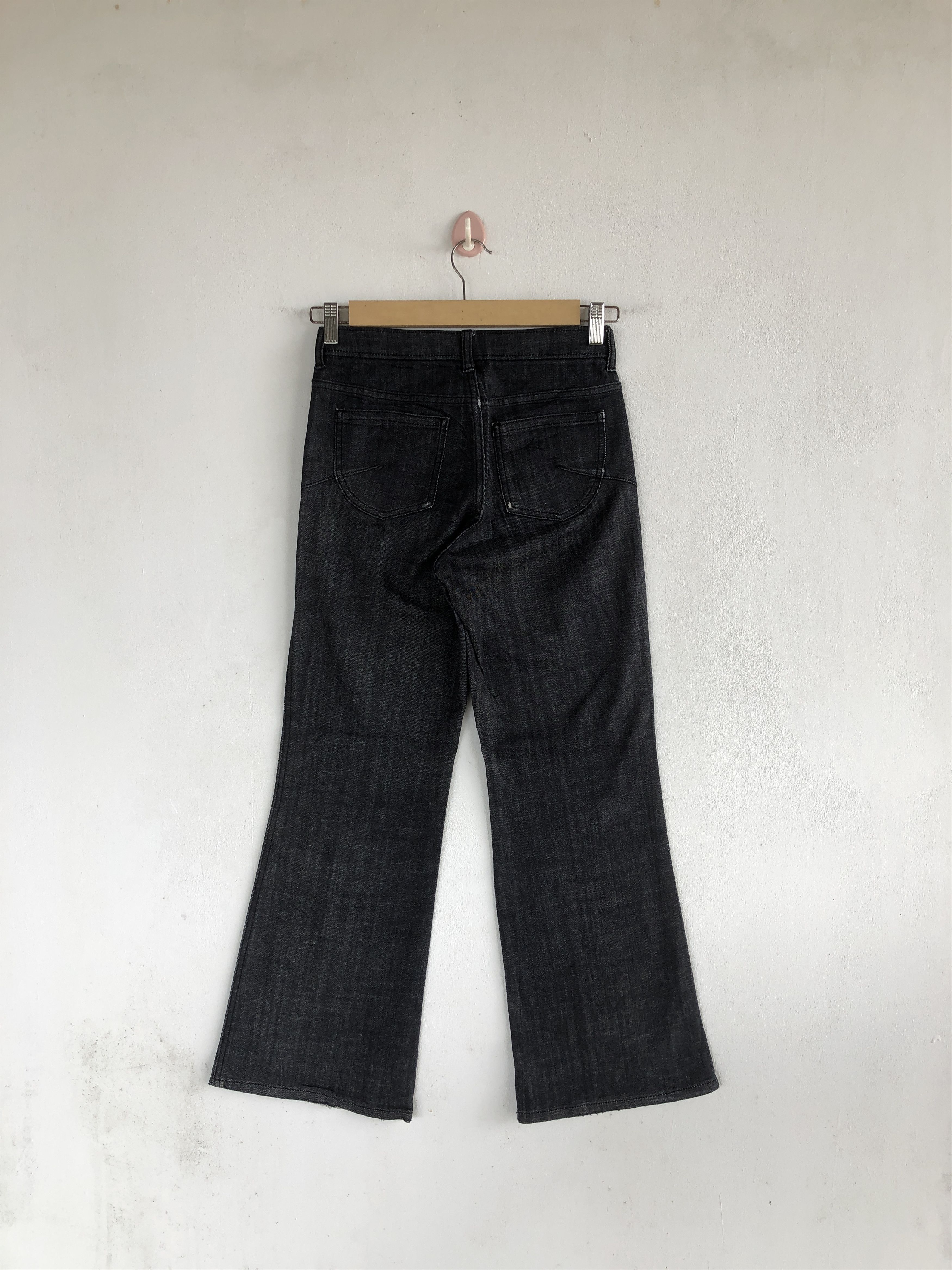 Japanese Brand Japanese Flare Jeans Super Black Bootcut Denim Pants Size 24" / US 00 / IT 34 - 2 Thumbnail