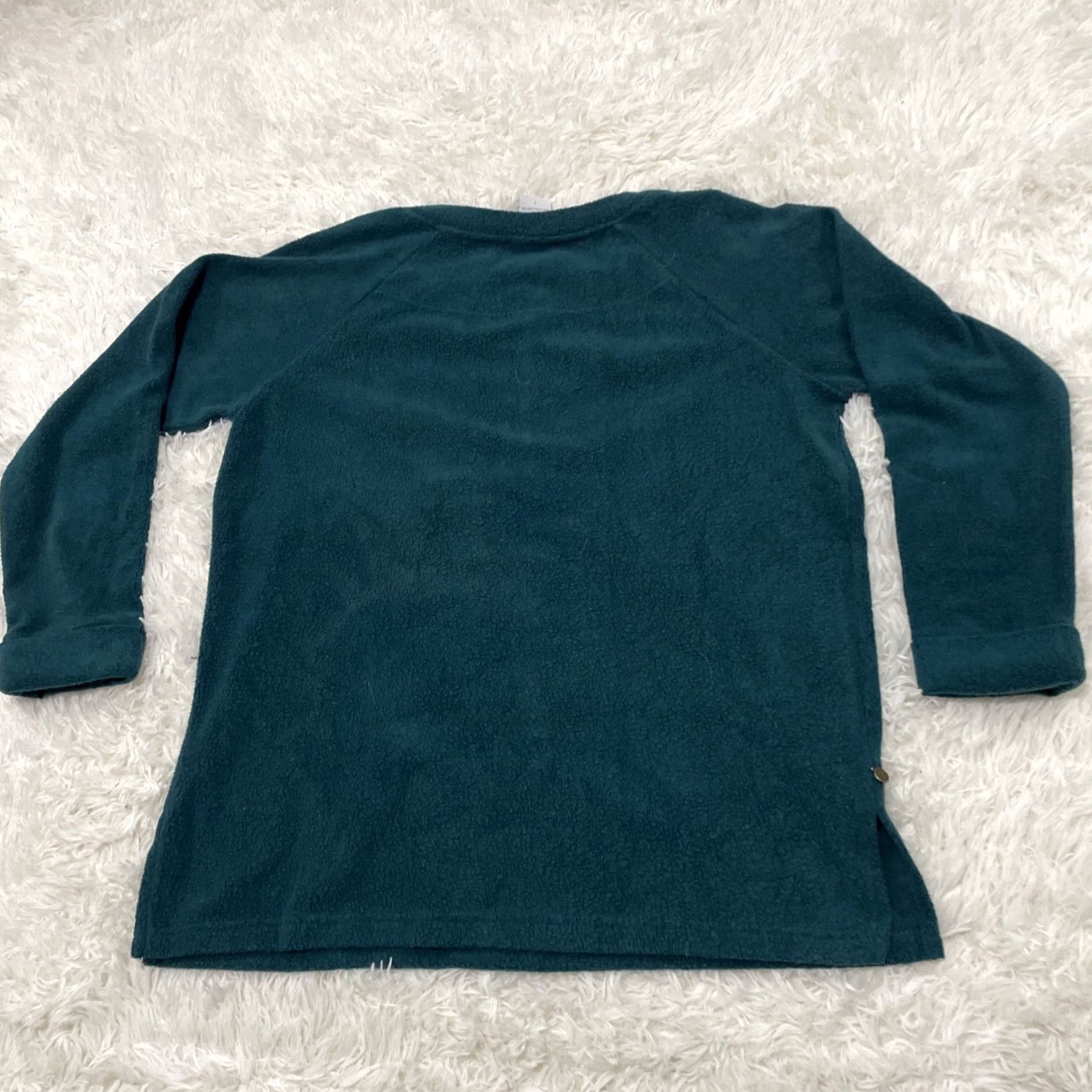 Soft Surroundings SOFT SURROUNDINGS Fleece Sweater Women's L Green Henley Button Long Sleeve Casual Warm Layer 90s Womens Size L / US 10 / IT 46 - 2 Thumbnail