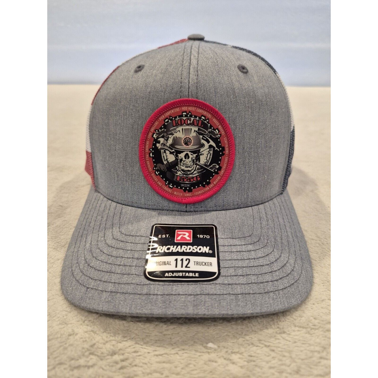Richardson Premium Skull and USA Flag Richardson Trucker Snapback Mesh Size ONE SIZE - 1 Thumbnail